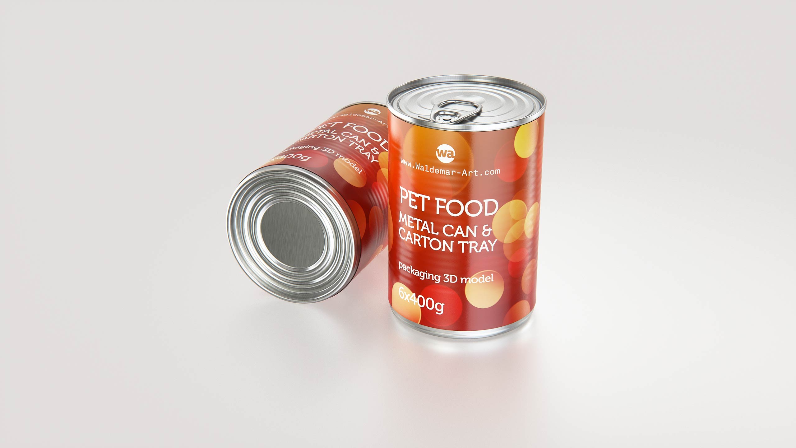 6x Carton Pack for Pet Food Metal Can 400g packaging 3D model