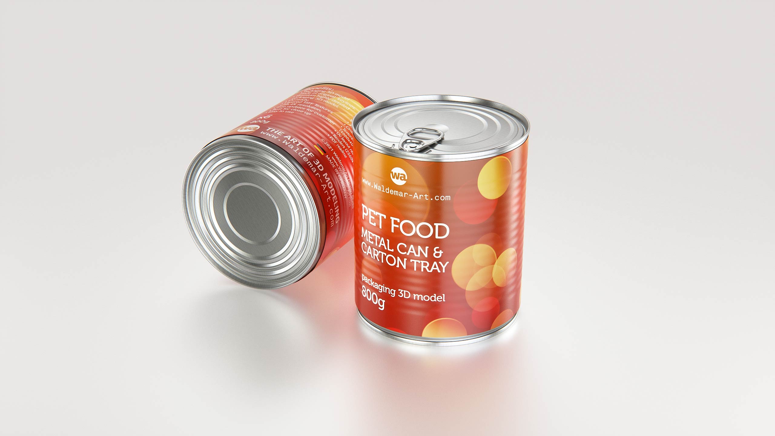6x Carton Pack for Pet Food Metal Can 800g packaging 3D model