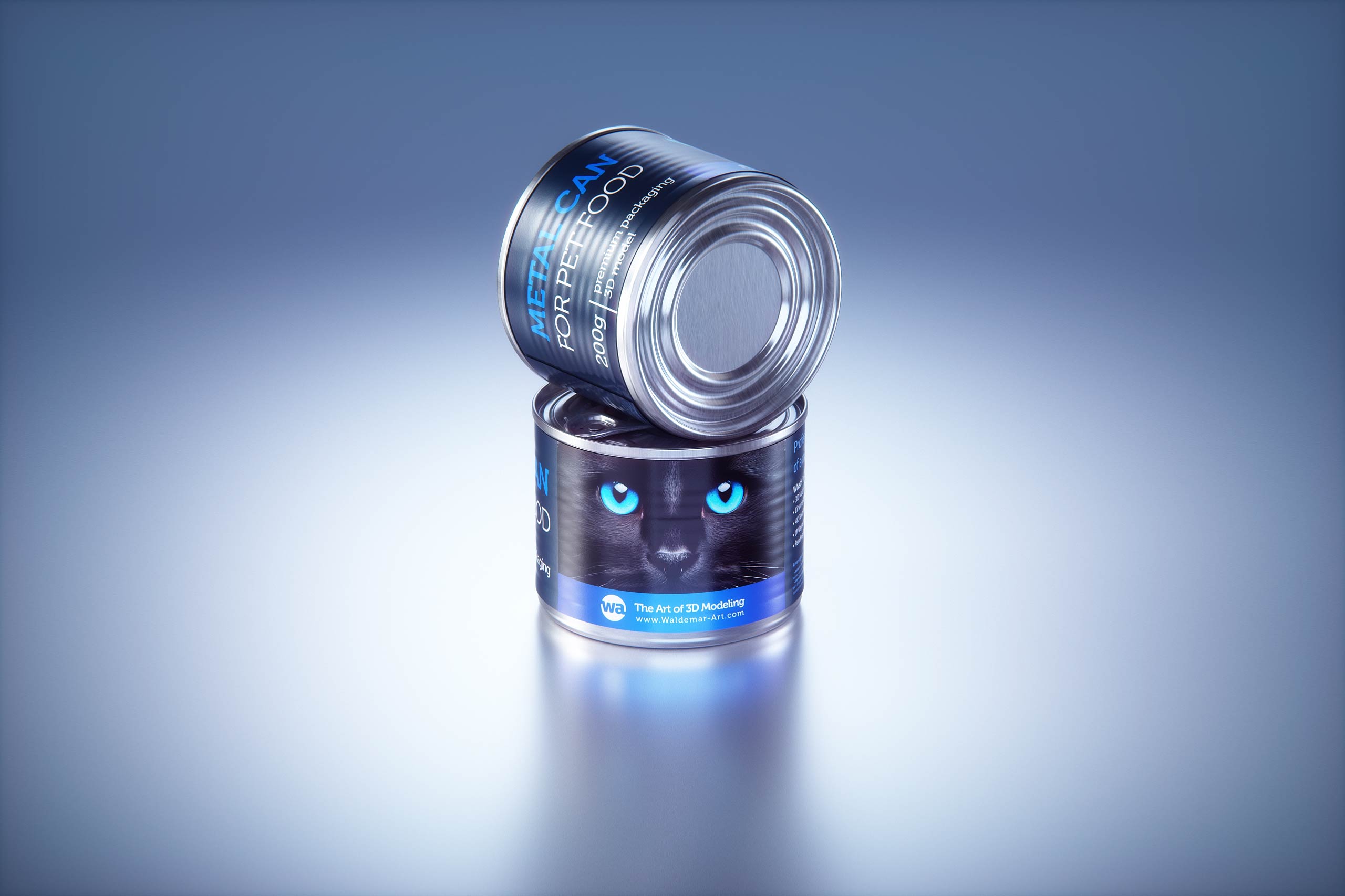 Premium 3D model of cardboard multi-pack packaging for 6x200g metal cans of pet food