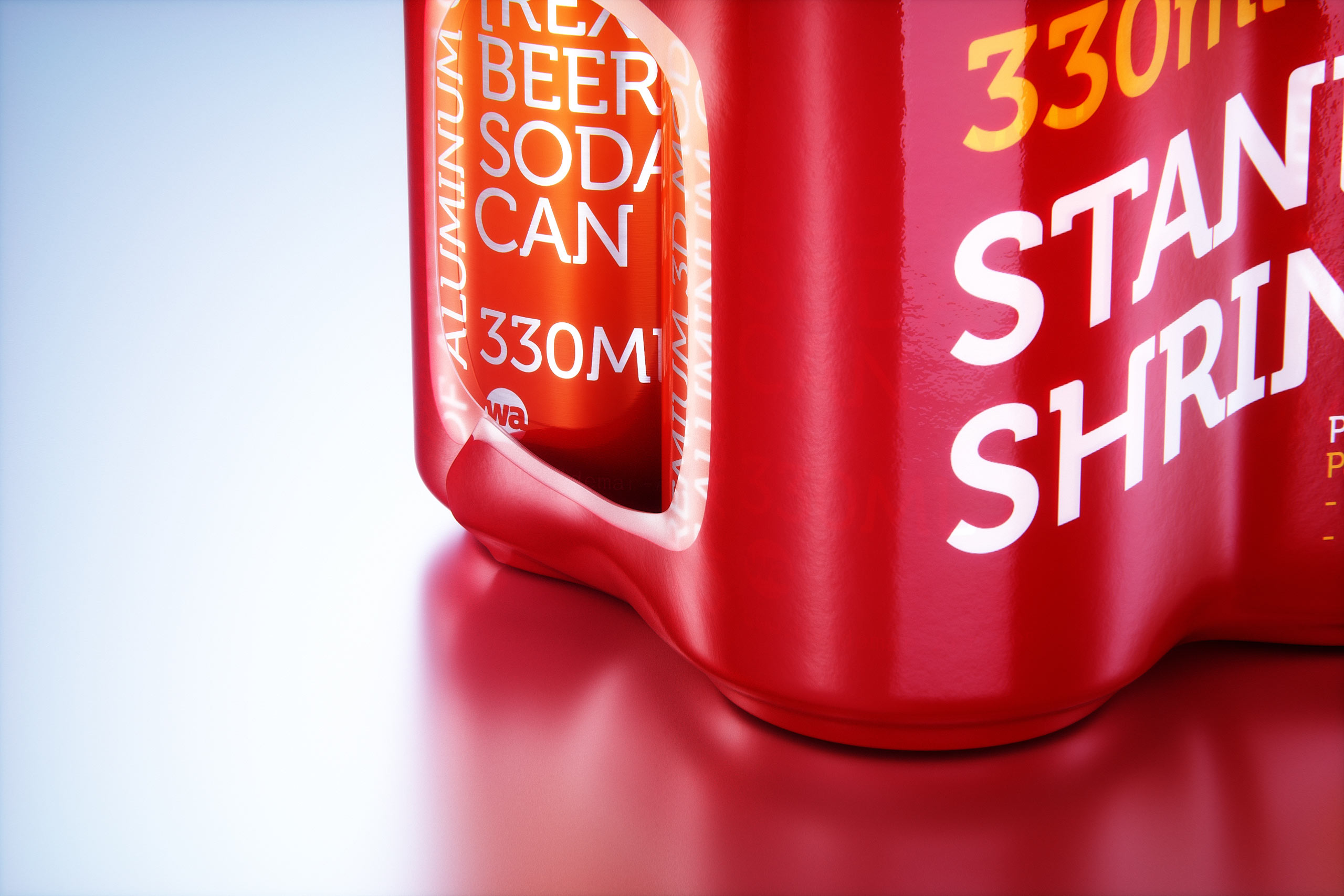 Shrink Film Multi-Pack Packaging for 6x330ml Standard Beer Cans Premium 3D model