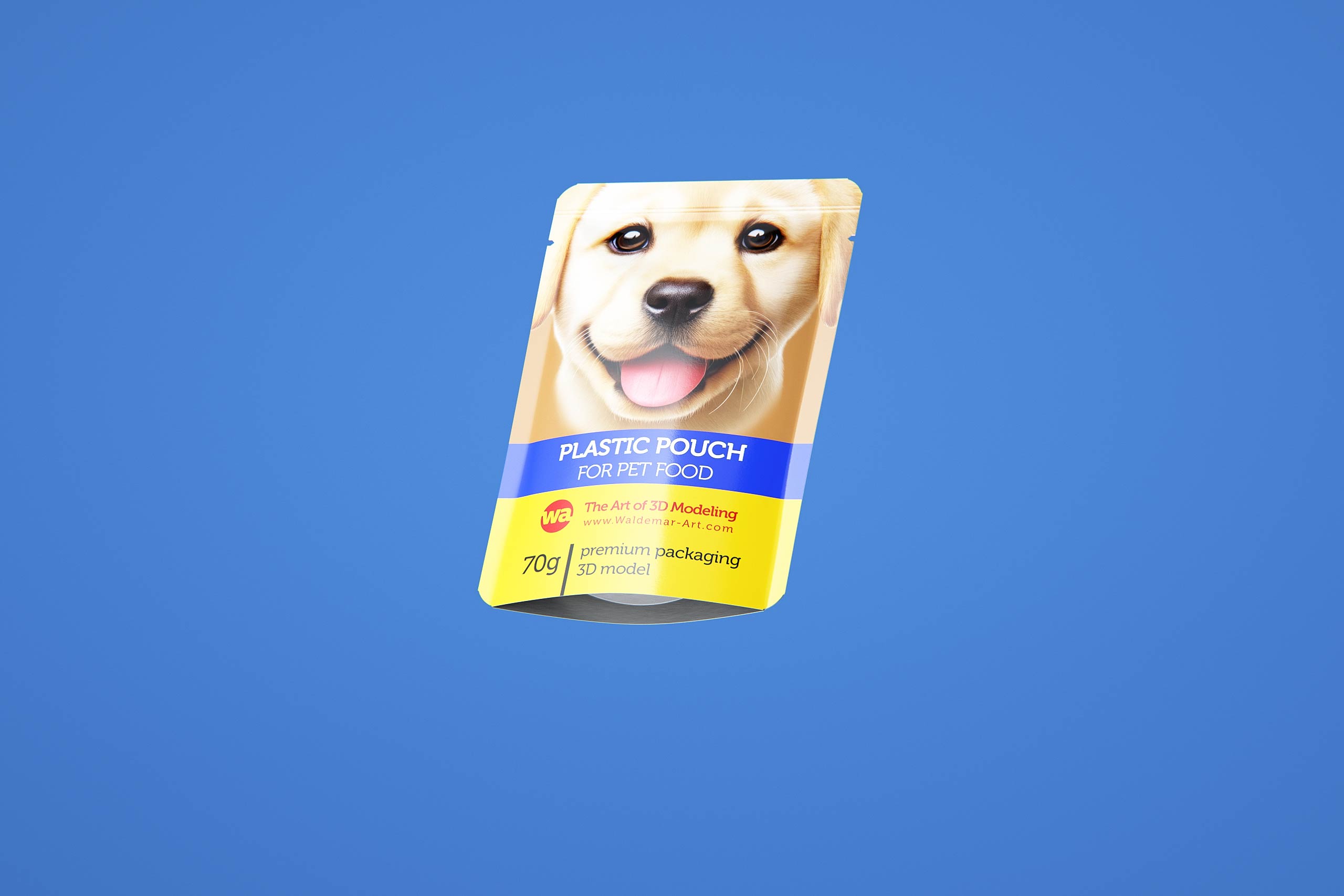 Premium 3D model of carton multi-pack packaging for 6x70g plastic pouches of pet food