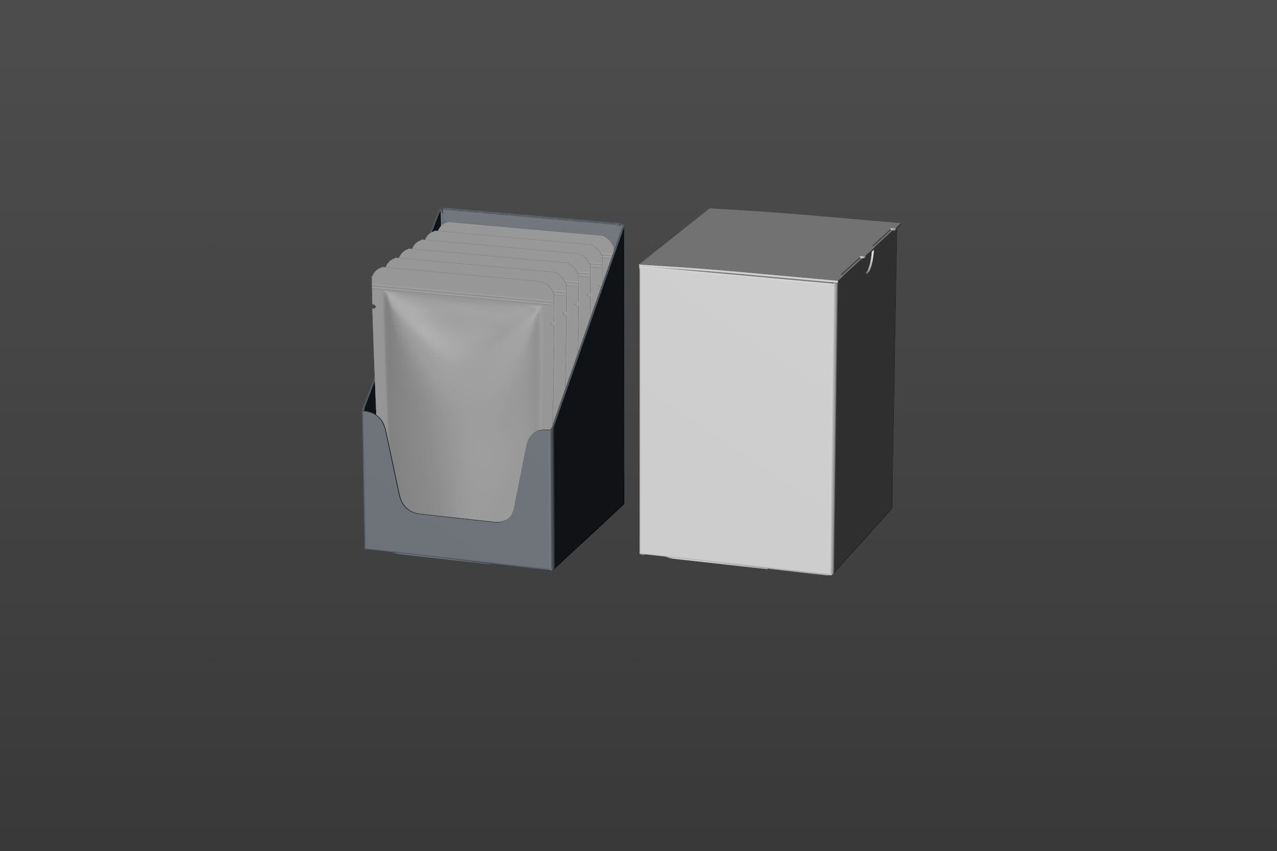 Premium 3D model of carton multi-pack packaging for 6x70g plastic pouches of pet food