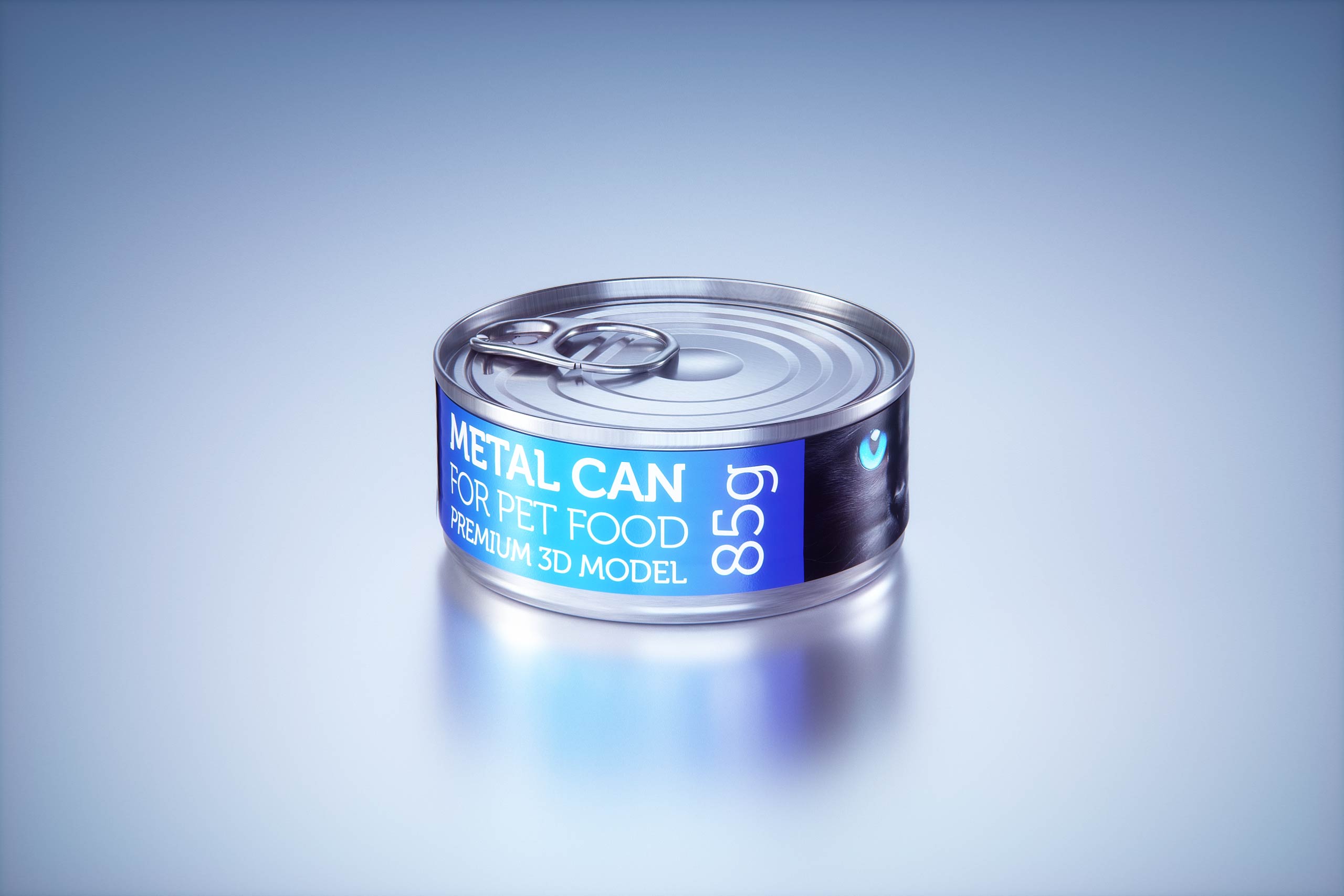Premium 3D model of cardboard multi-pack packaging for 6x85g metal cans of pet food