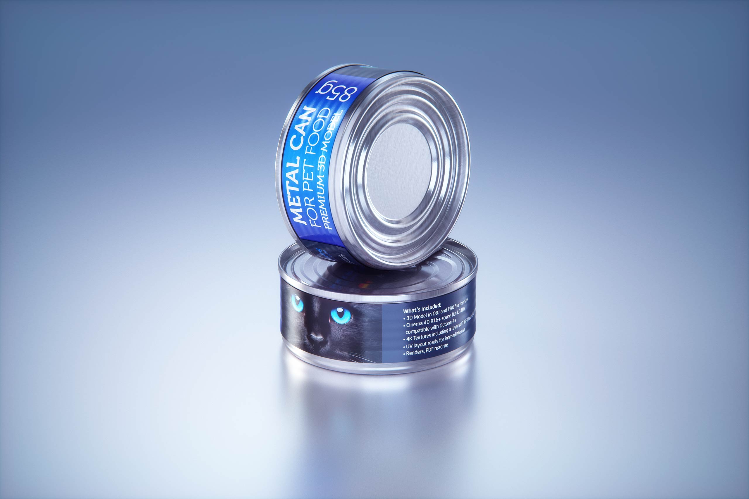 Premium 3D model of cardboard multi-pack packaging for 6x85g metal cans of pet food