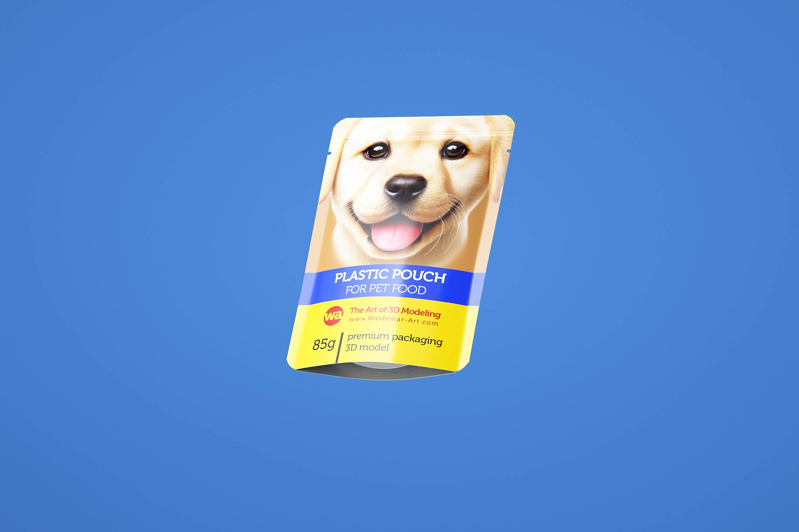 Premium 3D model of carton multi-pack packaging for 8x85g plastic pouches of pet food