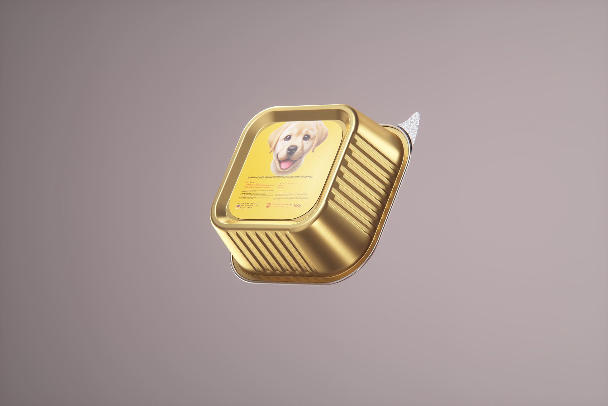 Premium 3D model of cardboard multi-pack packaging for 9x300g aluminum trays of pet food