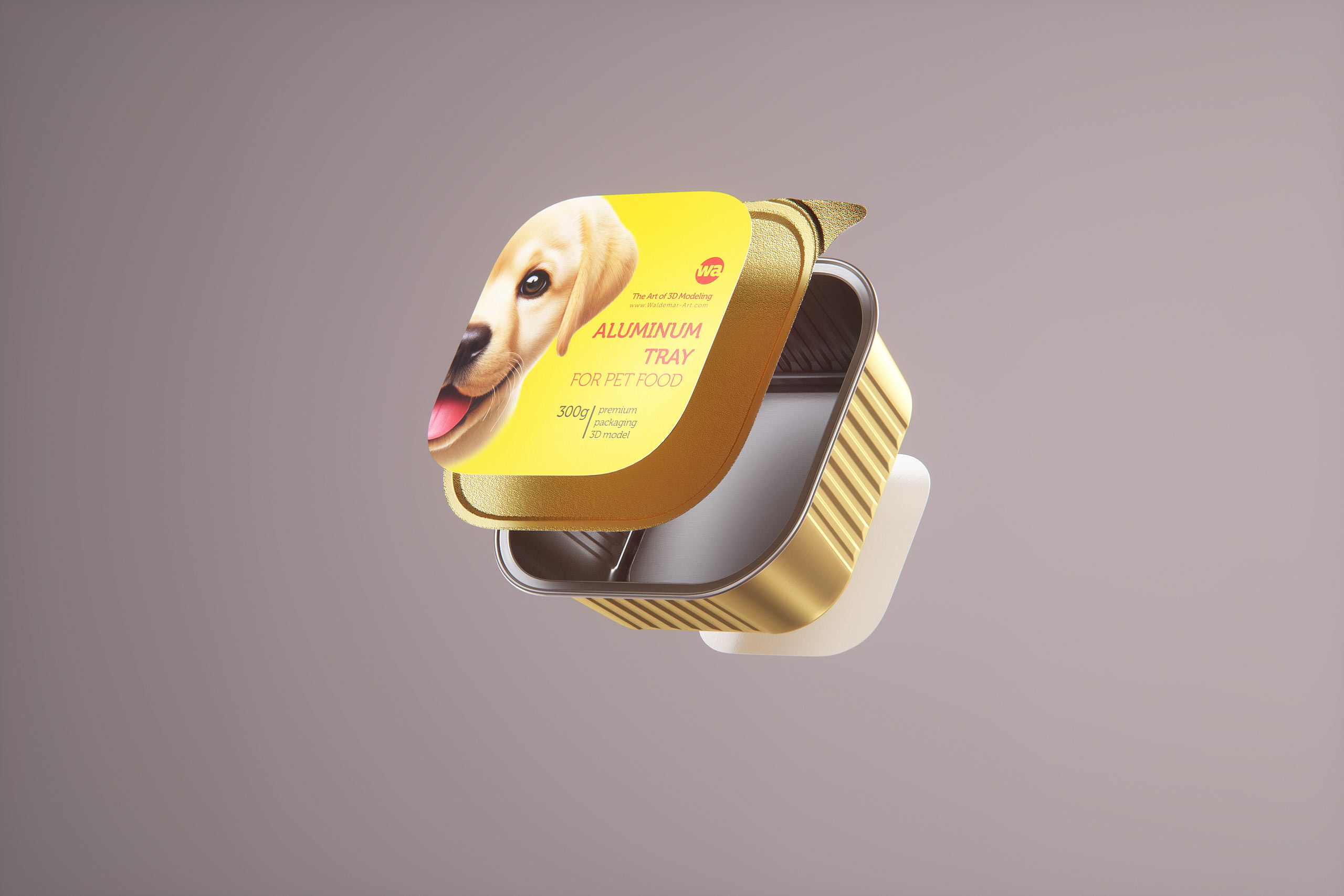 Premium 3D model of cardboard multi-pack packaging for 9x300g aluminum trays of pet food