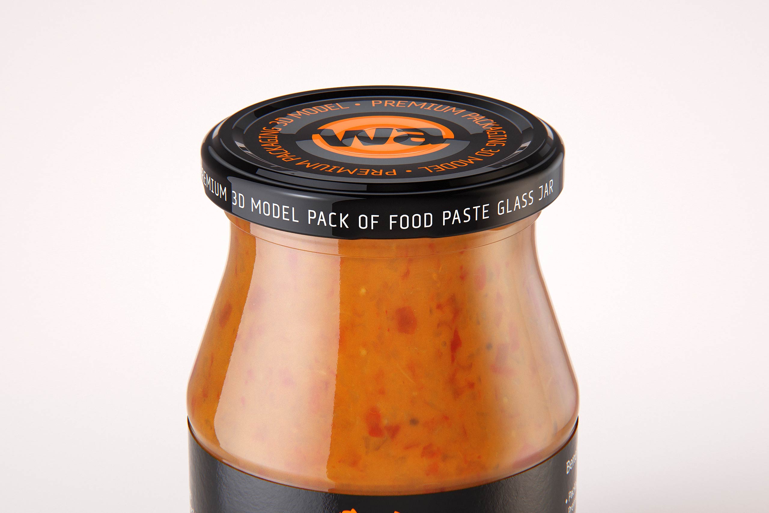 Ajvar Glass Jar 340ml packaging 3D model