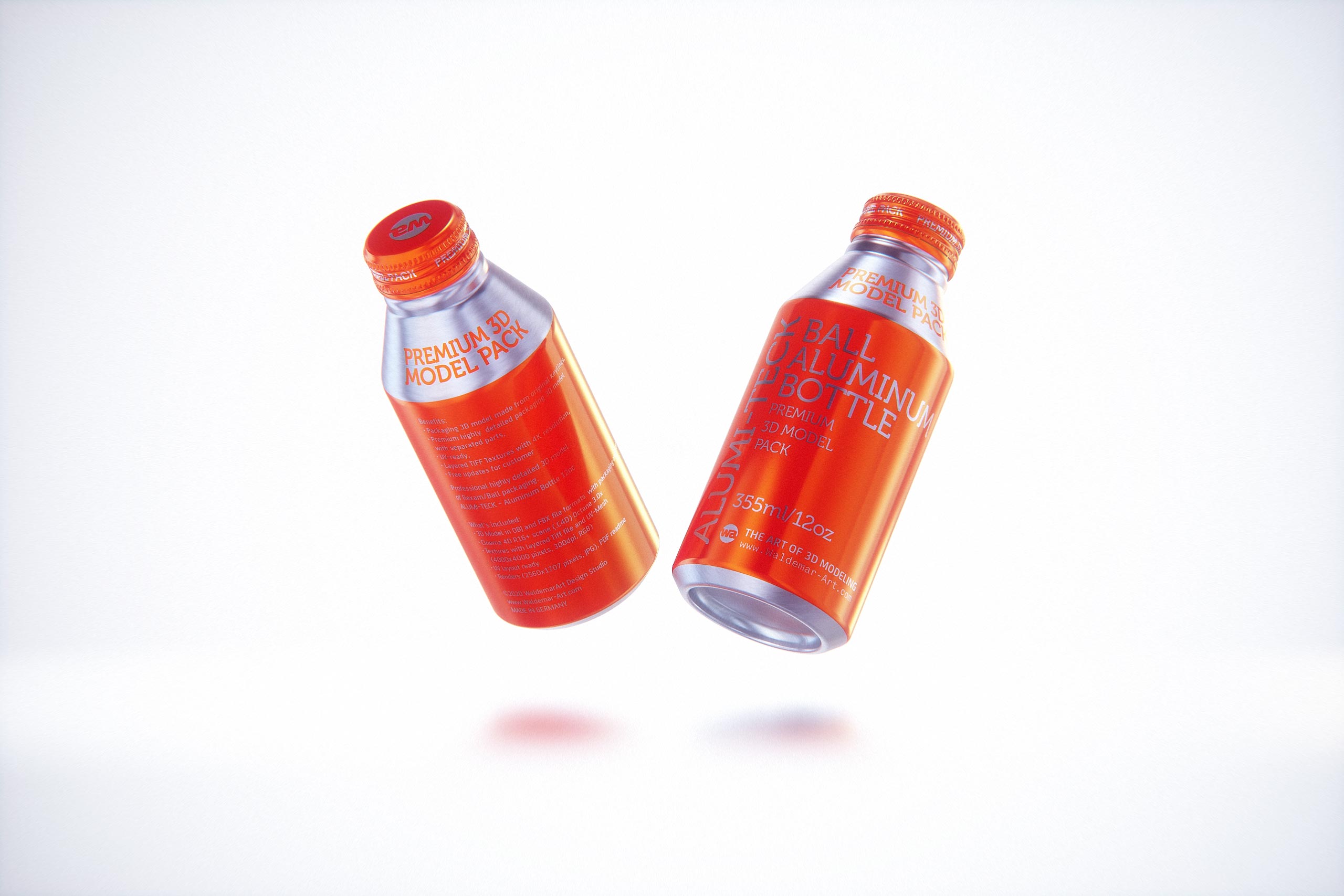 Alumi-tek (Alumitek) Aluminum Bottle packaging 3d model 12oz-355ml