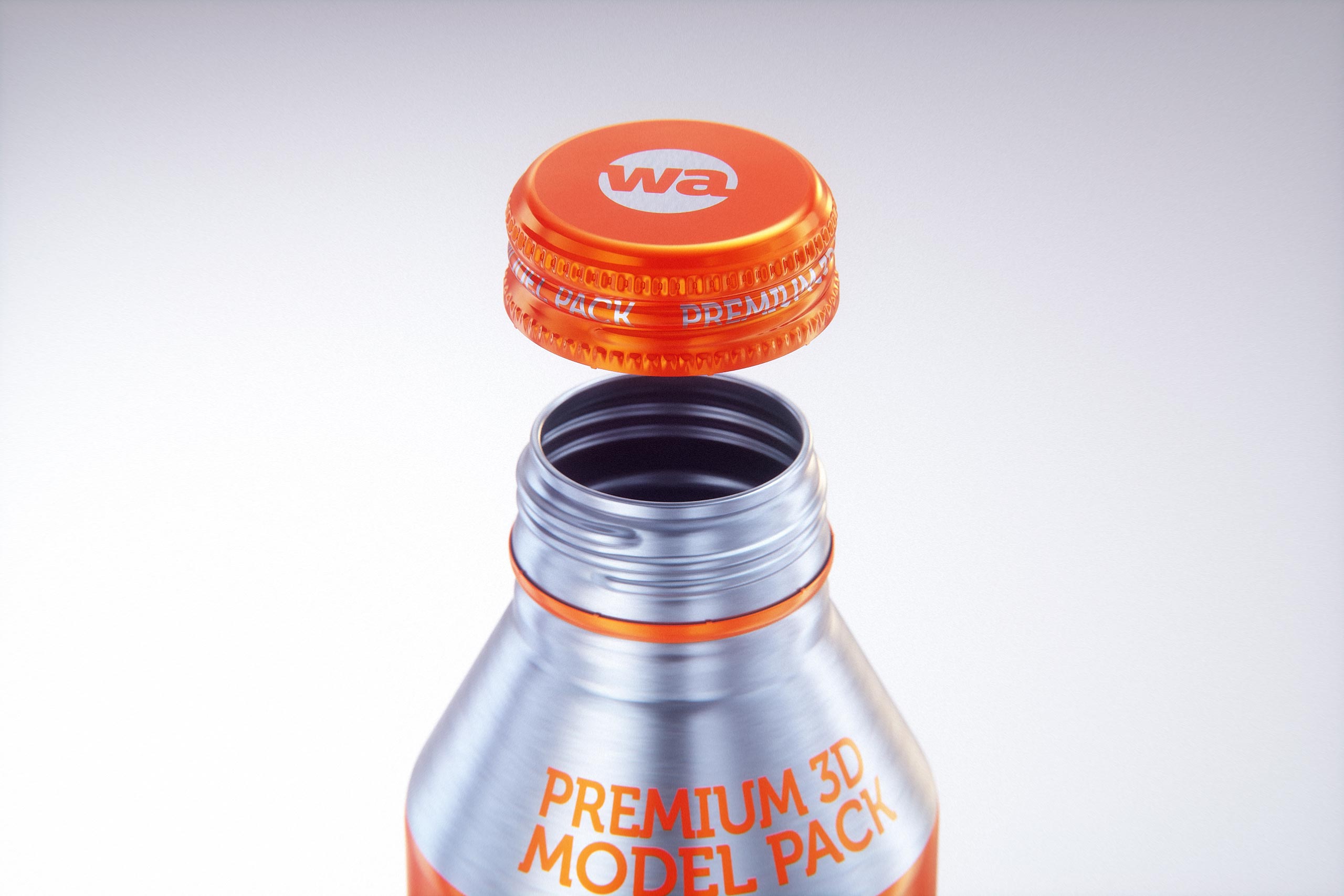 Alumi-tek (Alumitek) Aluminum Bottle packaging 3d model 16oz-473ml