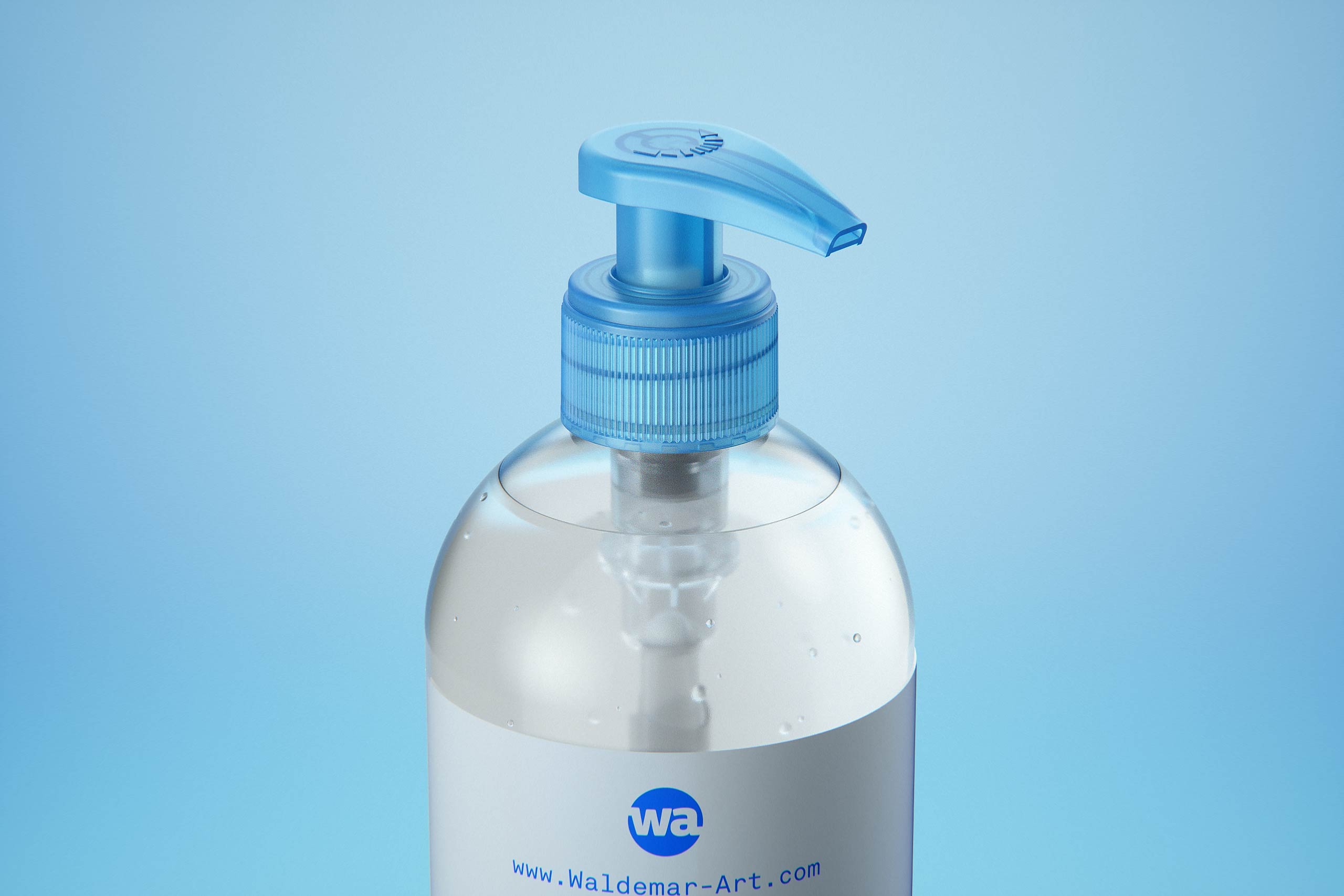 Anticeptic Gel Plastic Bottle 500ml (rounded egdes) packaging 3D model