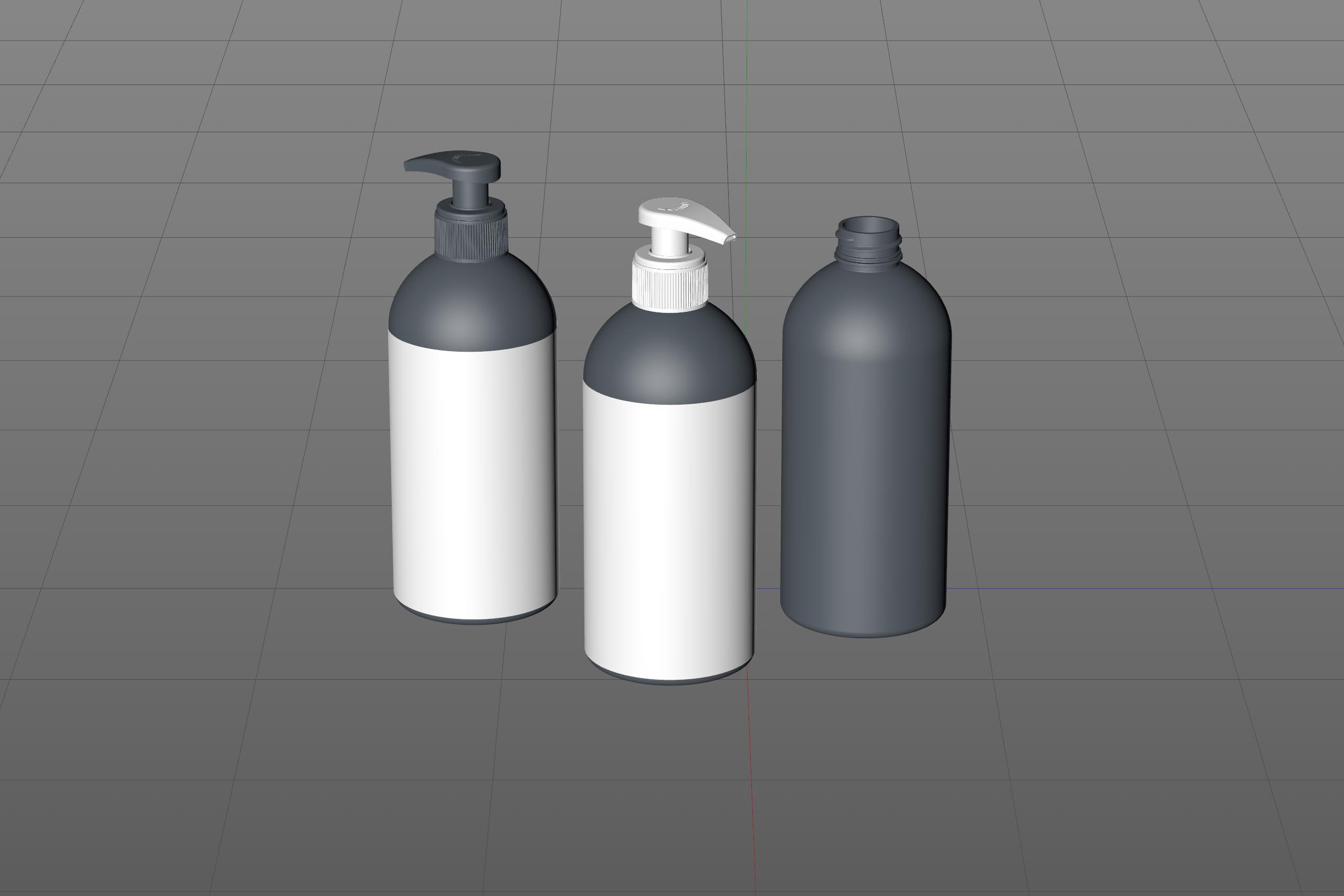 Anticeptic Gel Plastic Bottle 500ml (rounded egdes) packaging 3D model