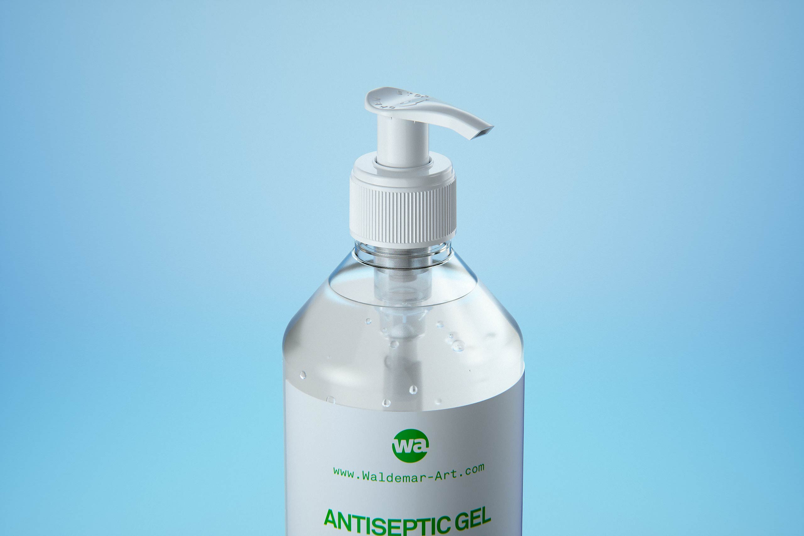 Anticeptic Gel Plastic Bottle 500ml (sharp egdes) packaging 3D model
