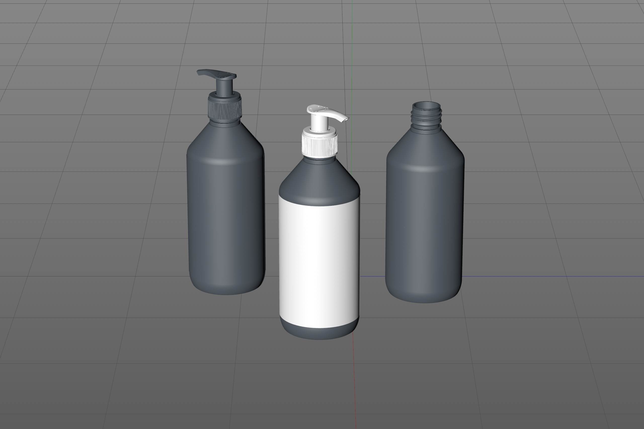 Anticeptic Gel Plastic Bottle 500ml (sharp egdes) packaging 3D model