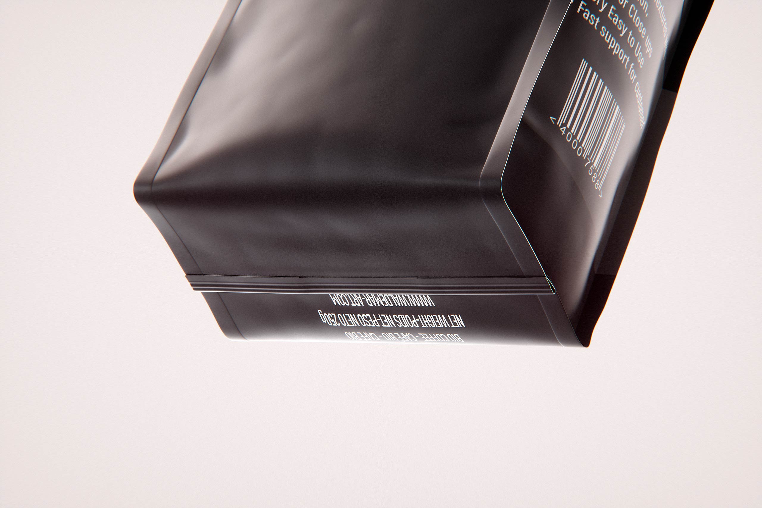 Bio Coffee beans Plastic Bag 250g packaging 3d model