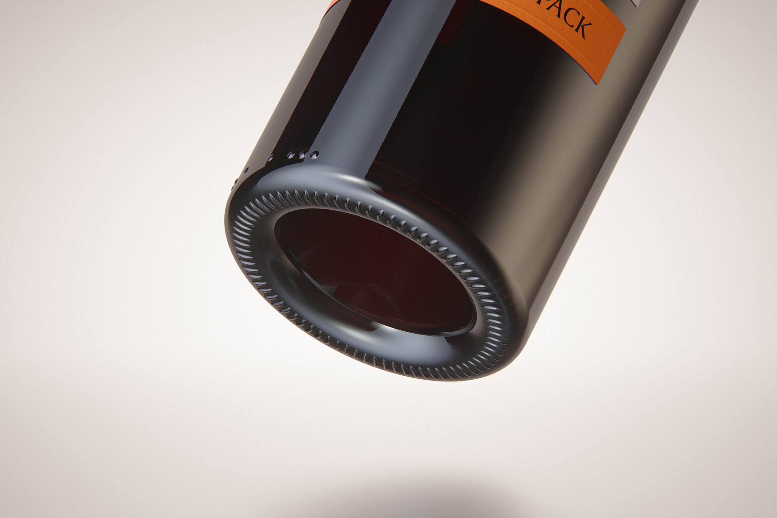 3D model of the Merlot Wine Standard Bottle 750ml with cork and glass of wine