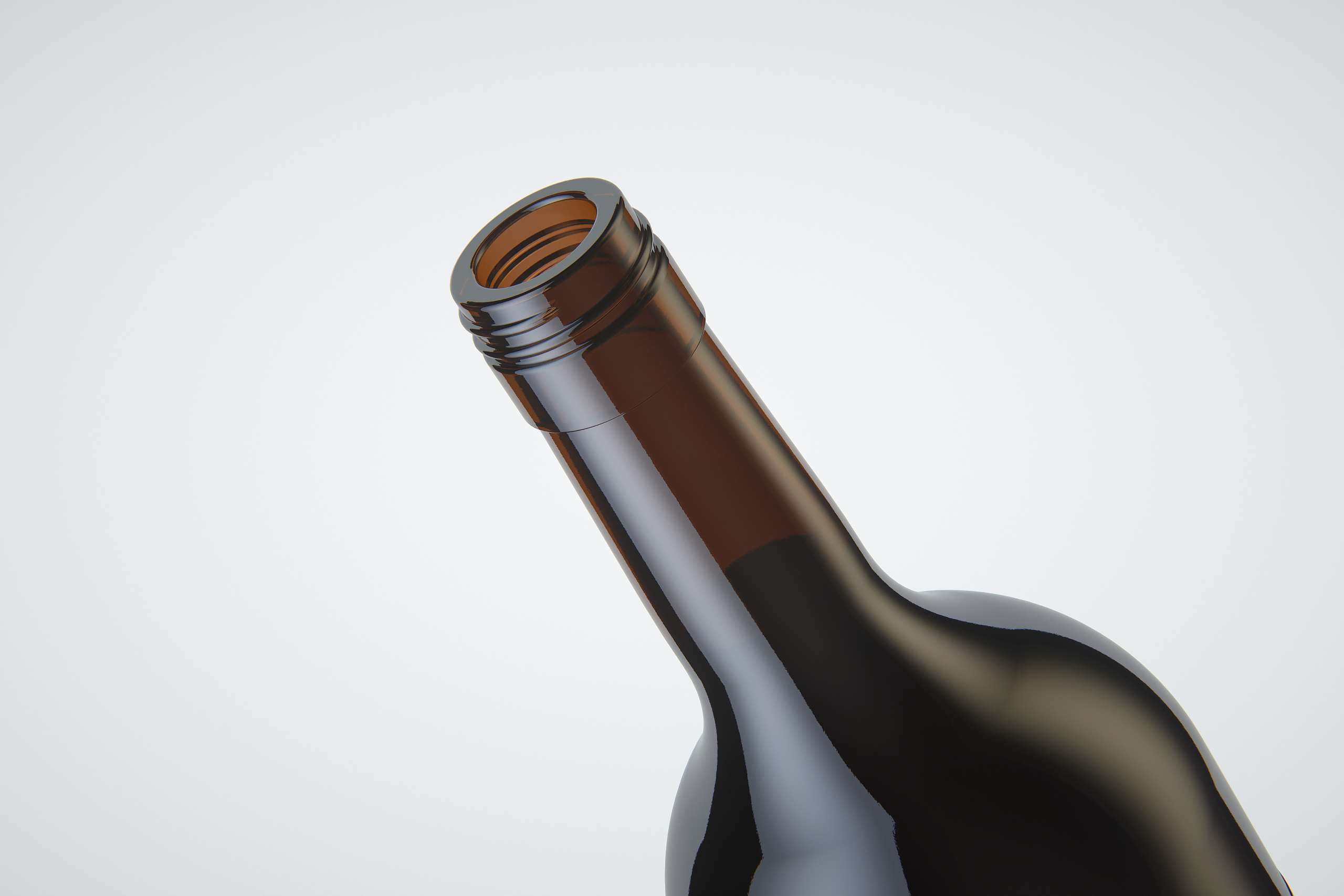 3D model of the Merlot Wine Standard Bottle 750ml with screw cap and glass of wine