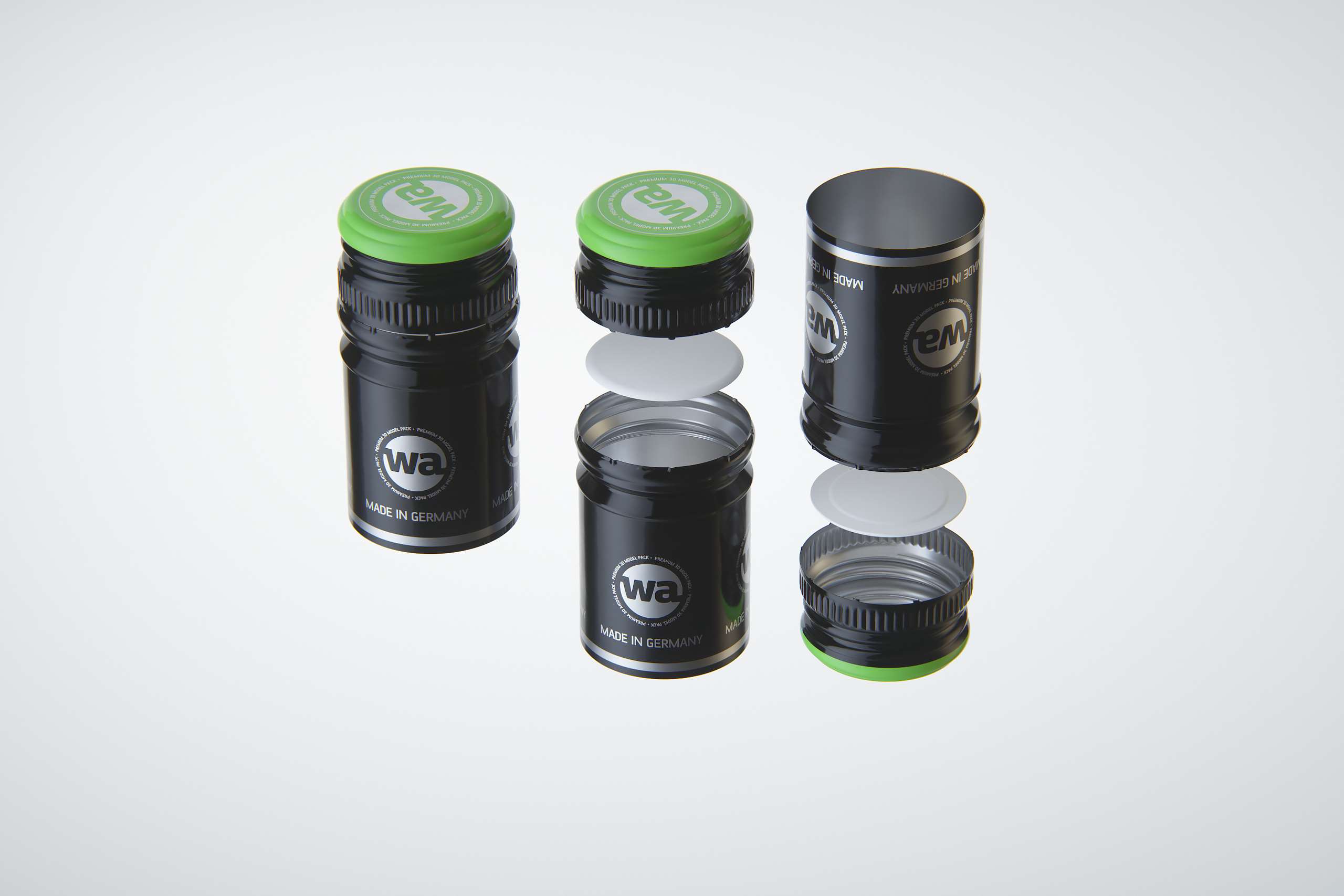 3D model of the Merlot Wine Standard Bottle 750ml with screw cap and glass of wine