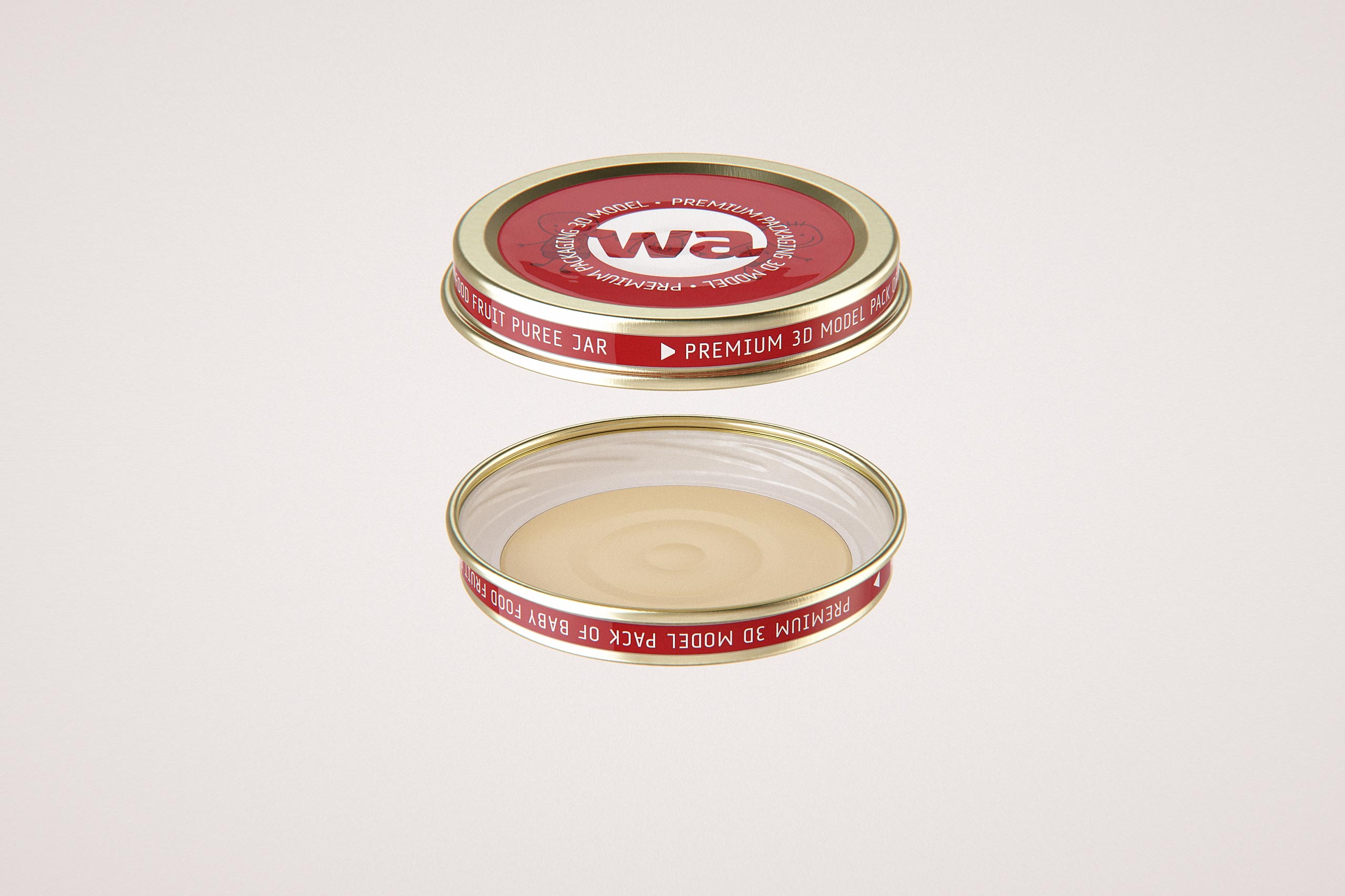 Packaging 3D model of Baby Food Glass Jar 125g
