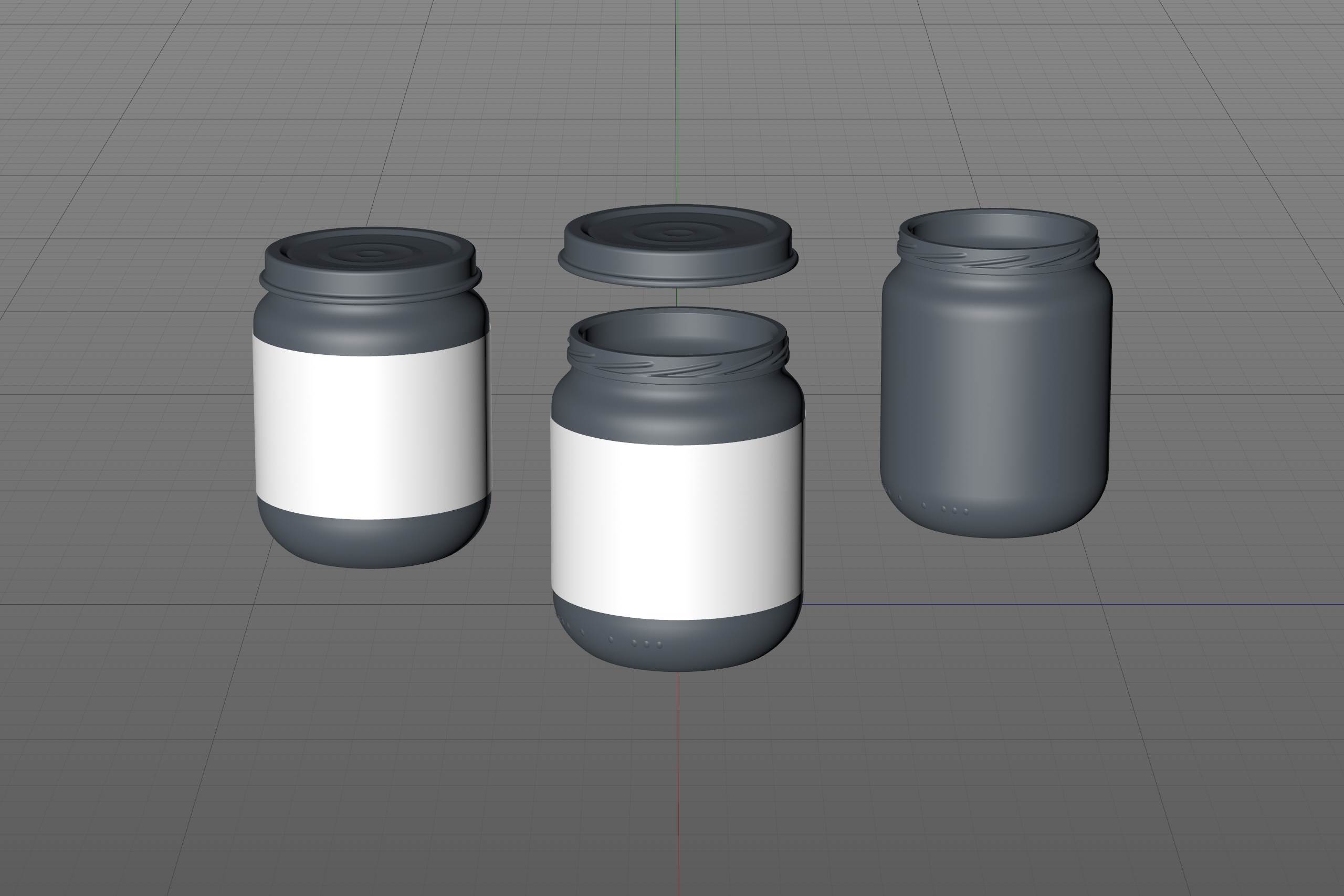 Packaging 3D model of Baby Food Glass Jar 125g