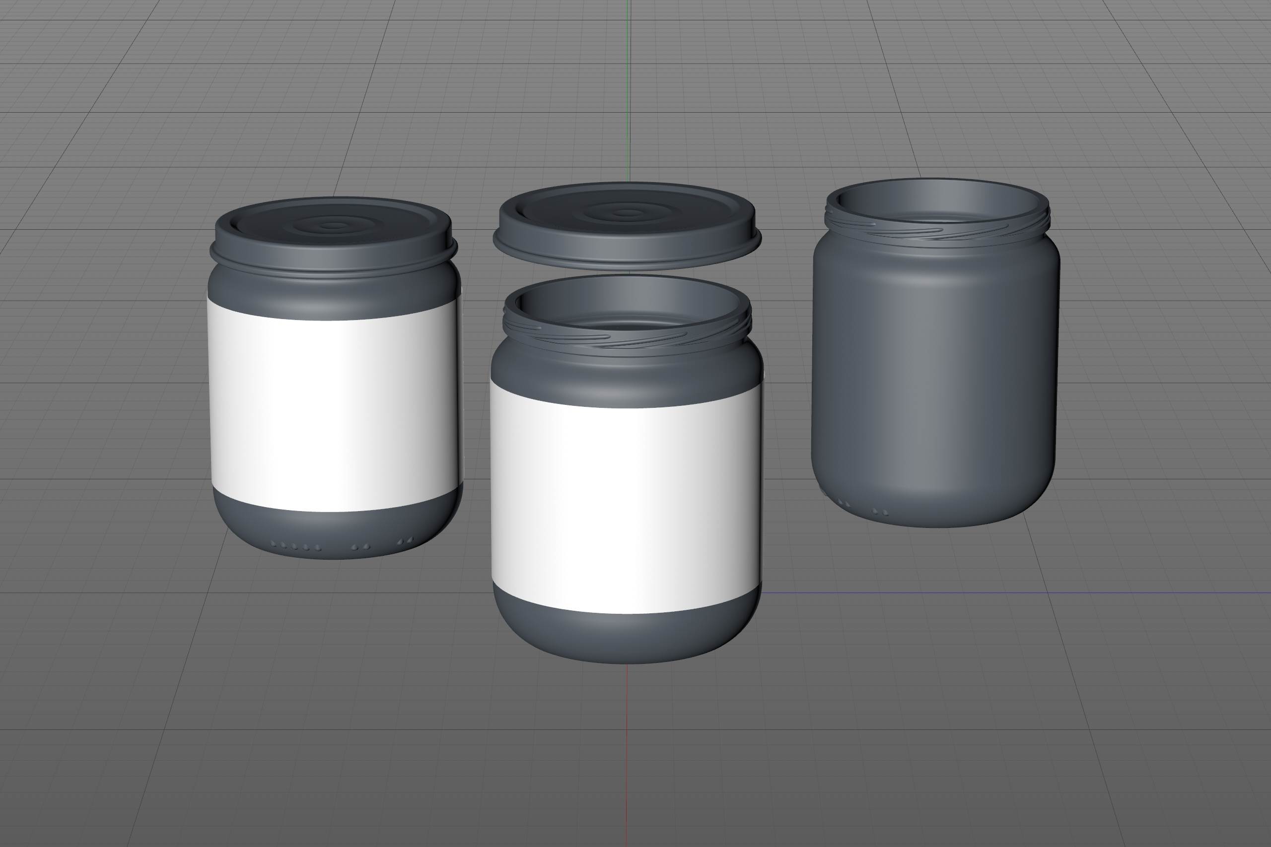 Baby Food Glass Jar 3D model 160g