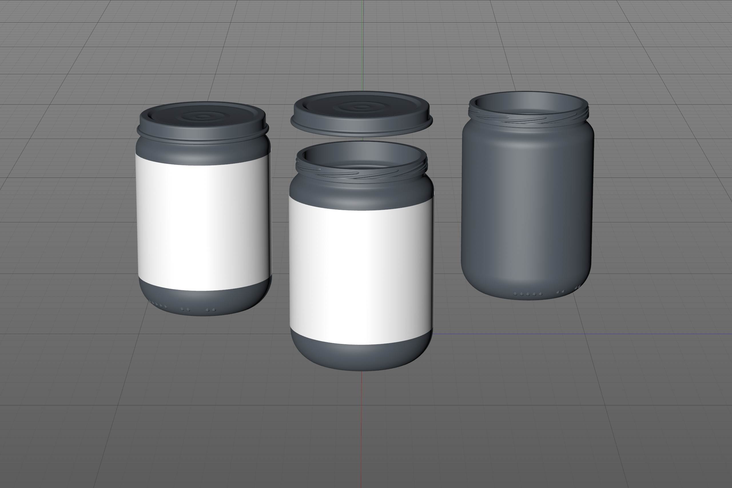 Baby Food Fruit Puree Glass Jar 3D model 190g