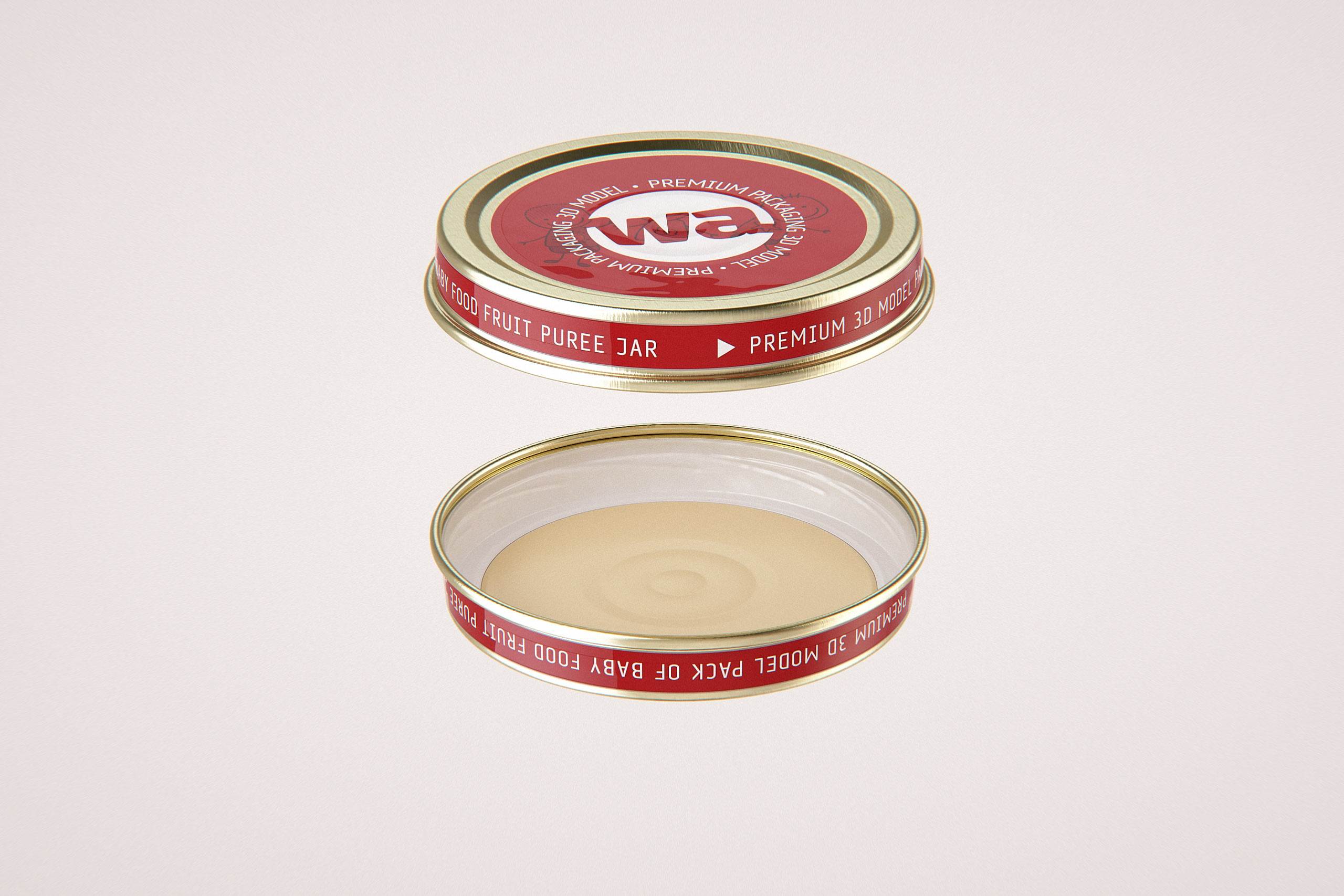 Packaging 3D model of Baby Food Glass Jar 200g
