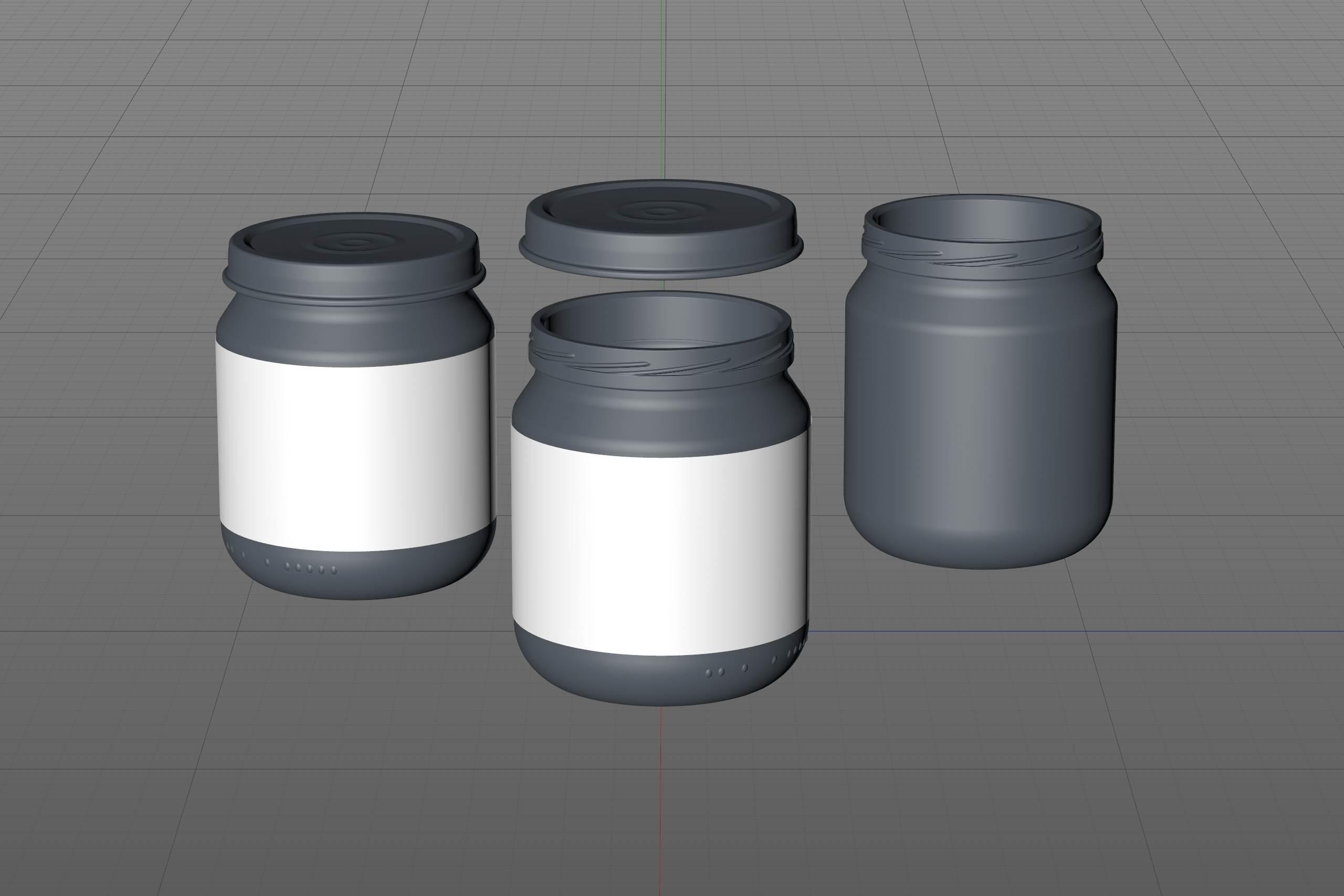 Packaging 3D model of Baby Food Glass Jar 200g