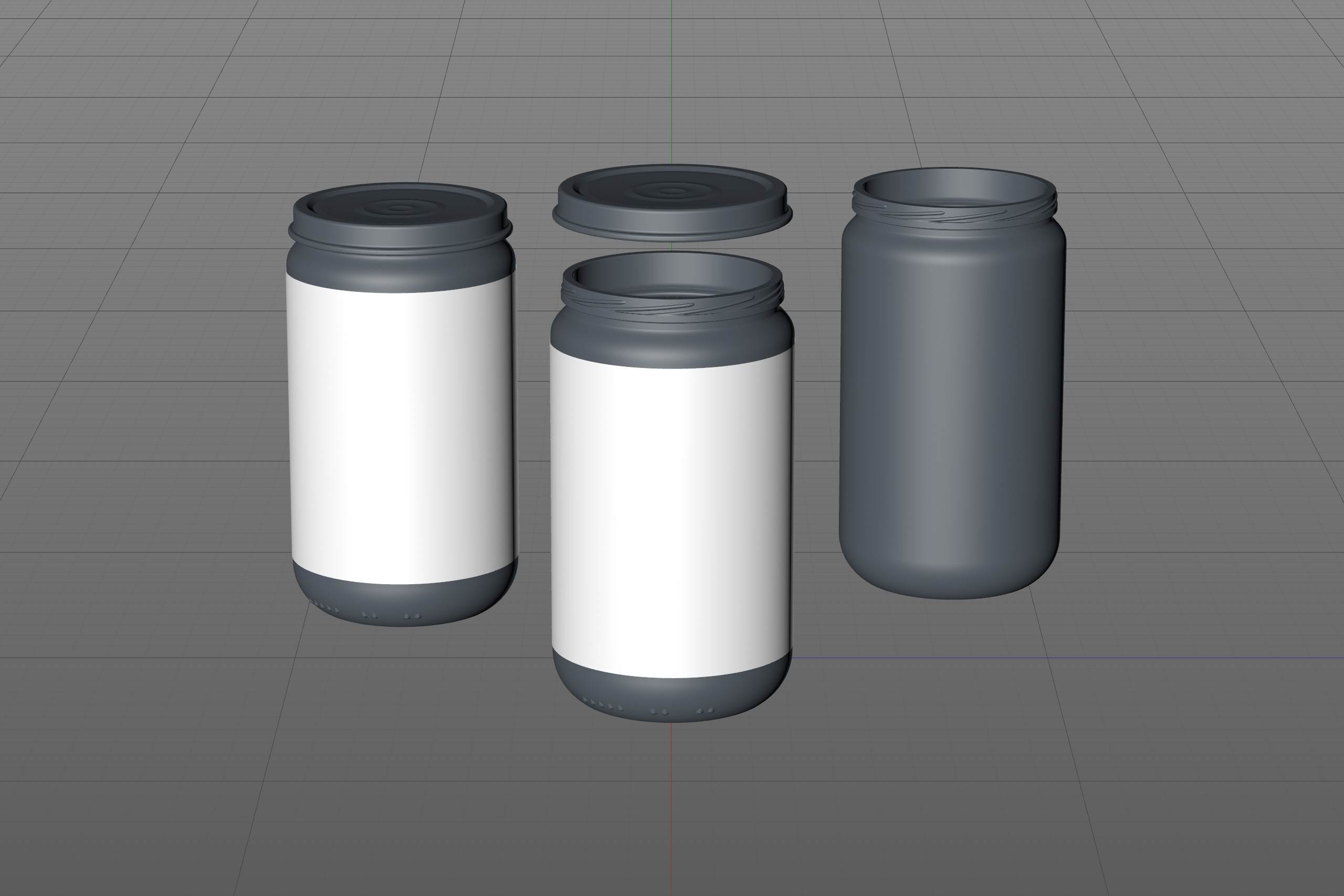 Baby Food Fruit Puree Glass Jar 3D model 250g