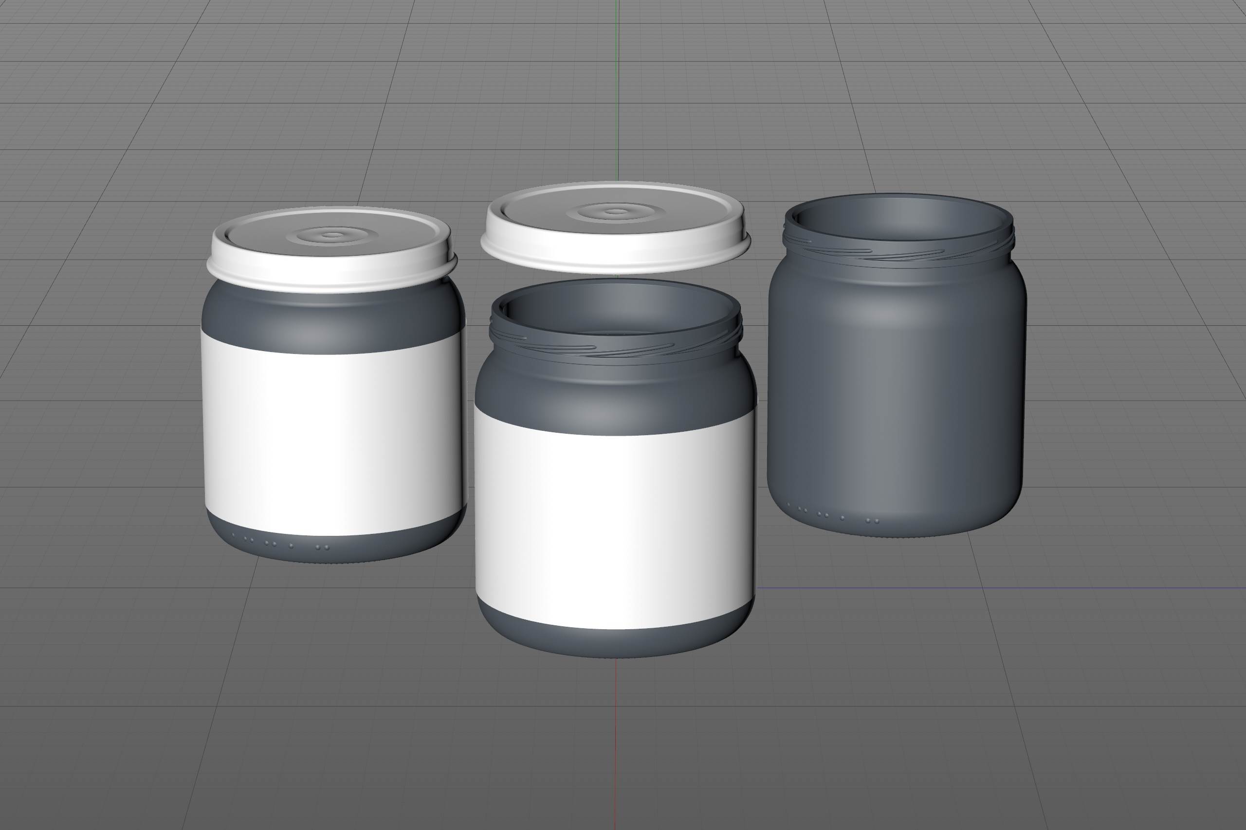 Baby food puree glass jar 250g wide packaging 3d model