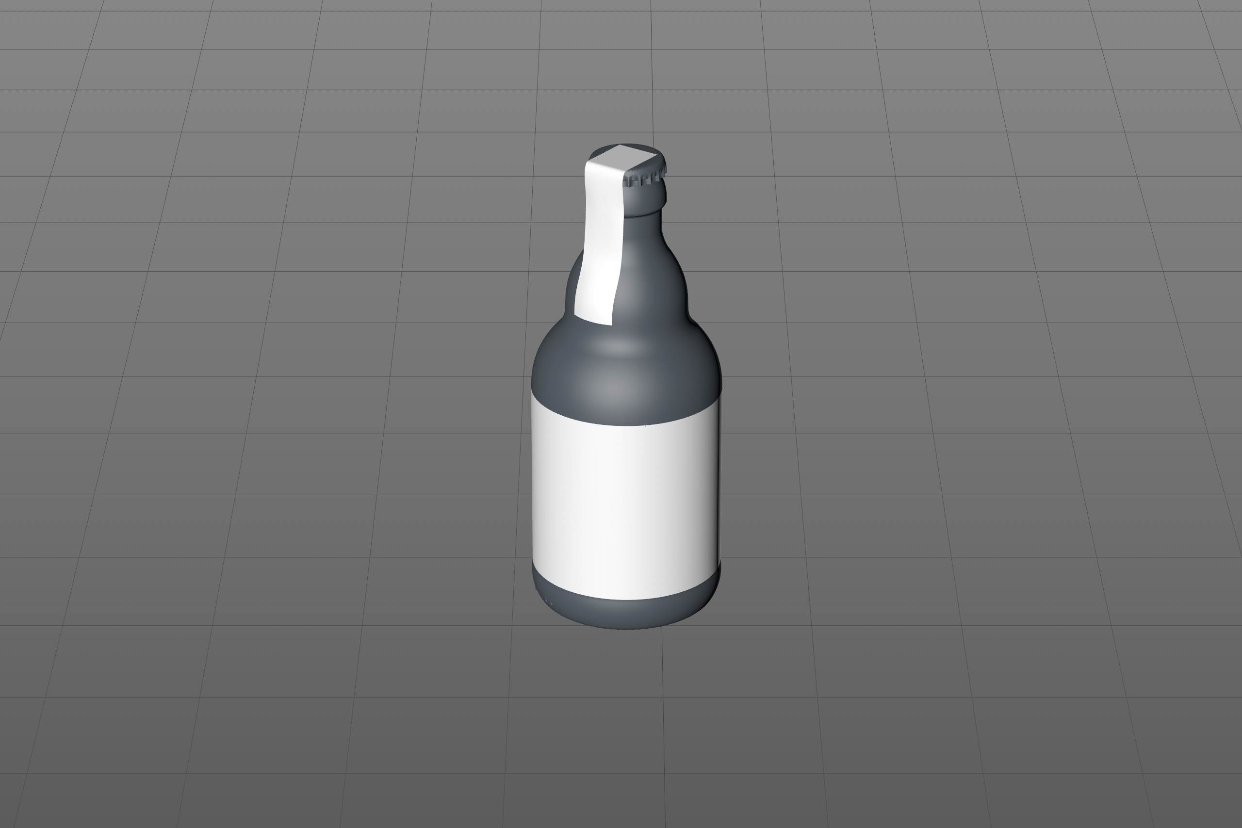 STEINIE Beer Glass Bottle 330ml with crown cork and labels packaging 3d model pak