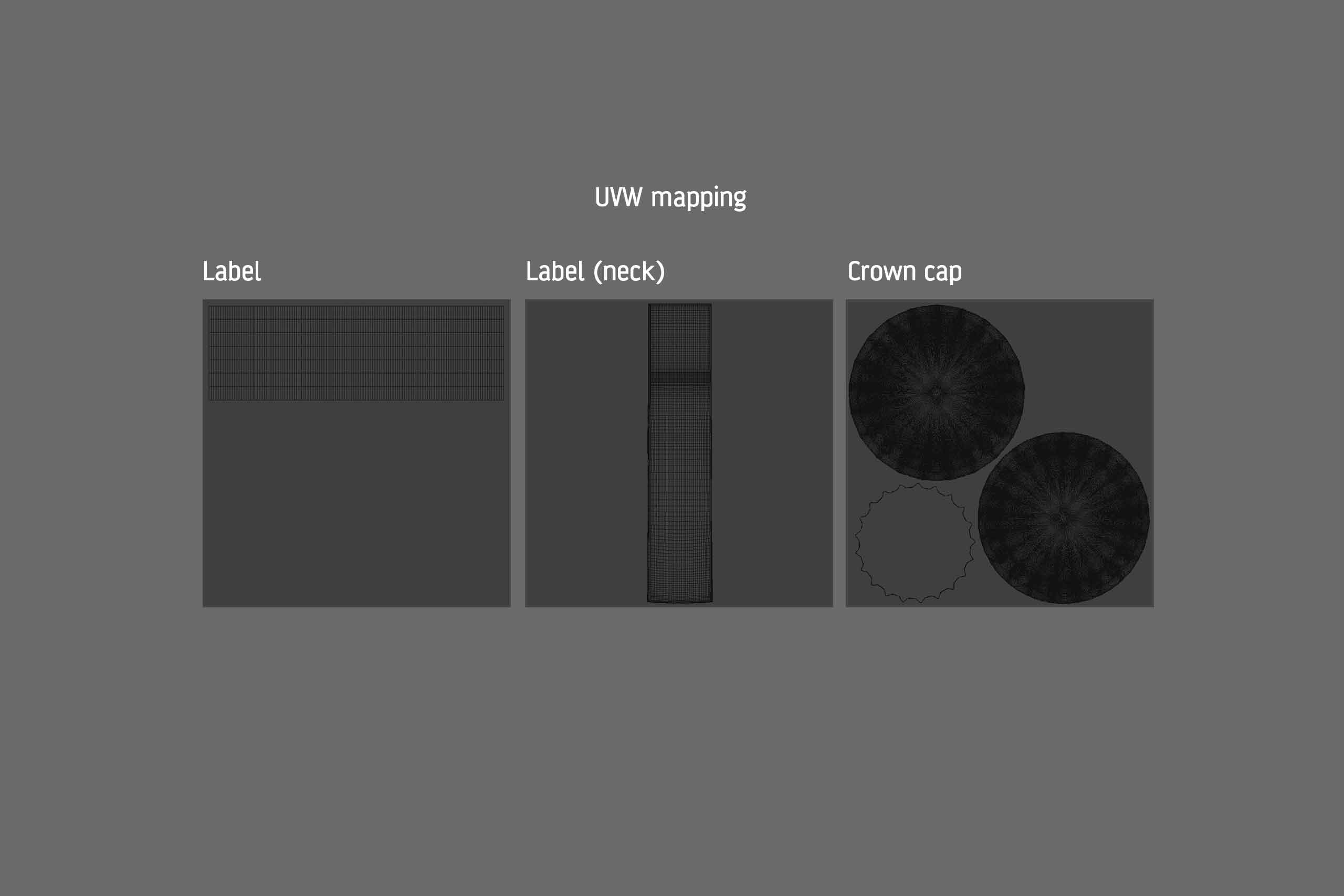 STEINIE Beer Glass Bottle 330ml with crown cork and labels packaging 3d model pak