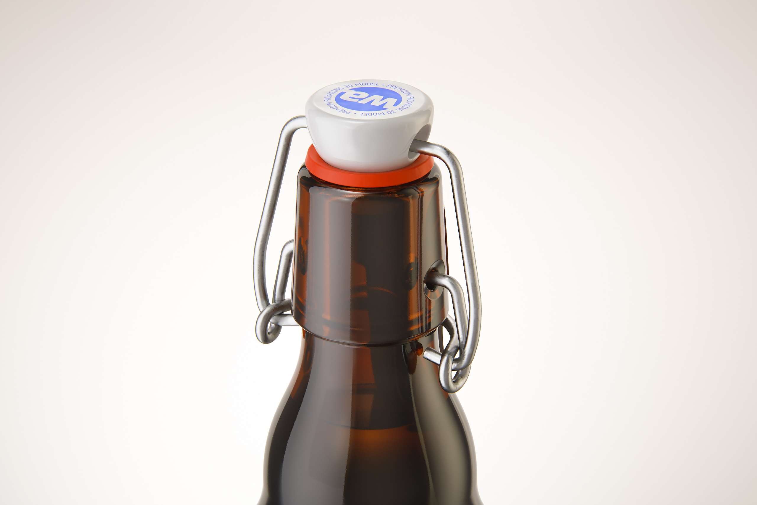 Beer glass bottle 330ml 3d model with Swing Top closure