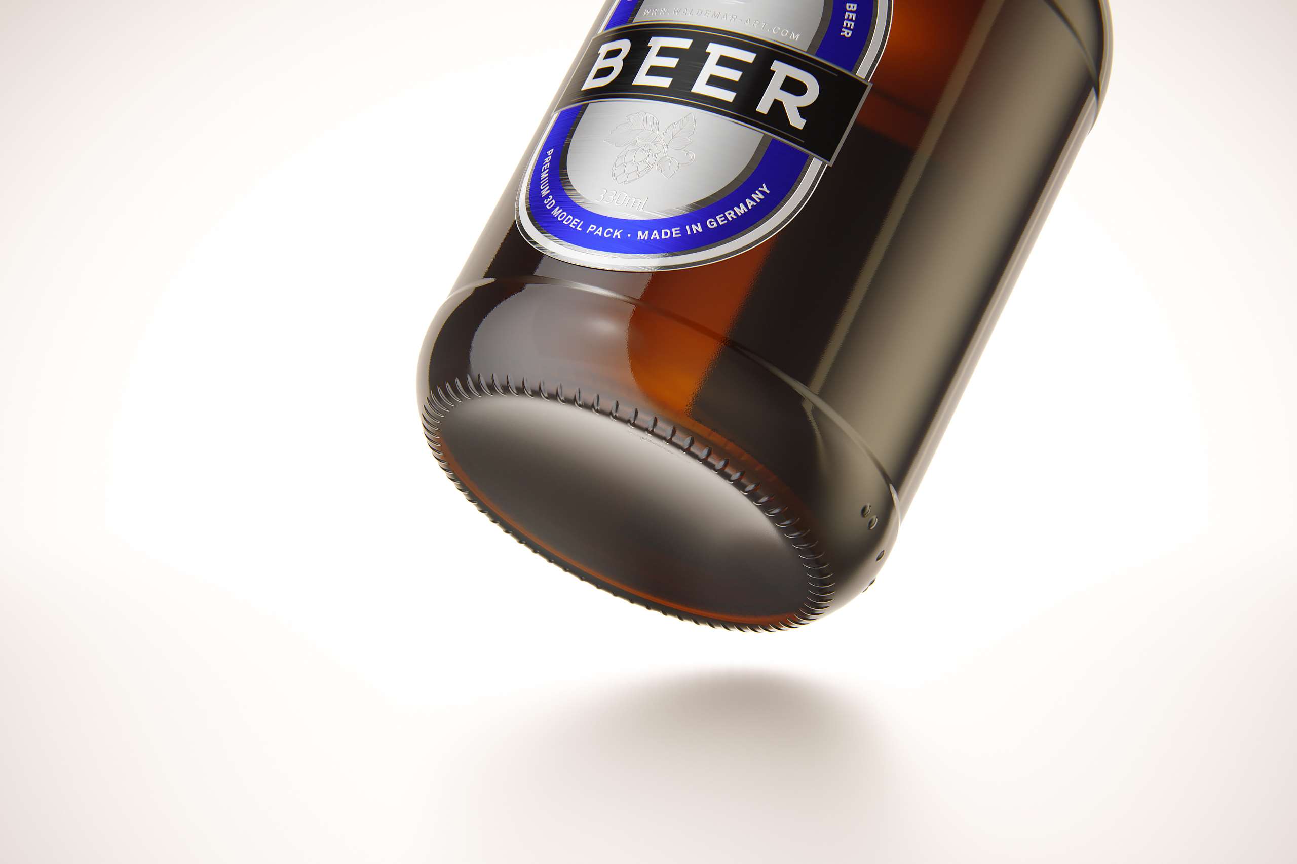 Beer glass bottle 330ml 3d model with Swing Top closure