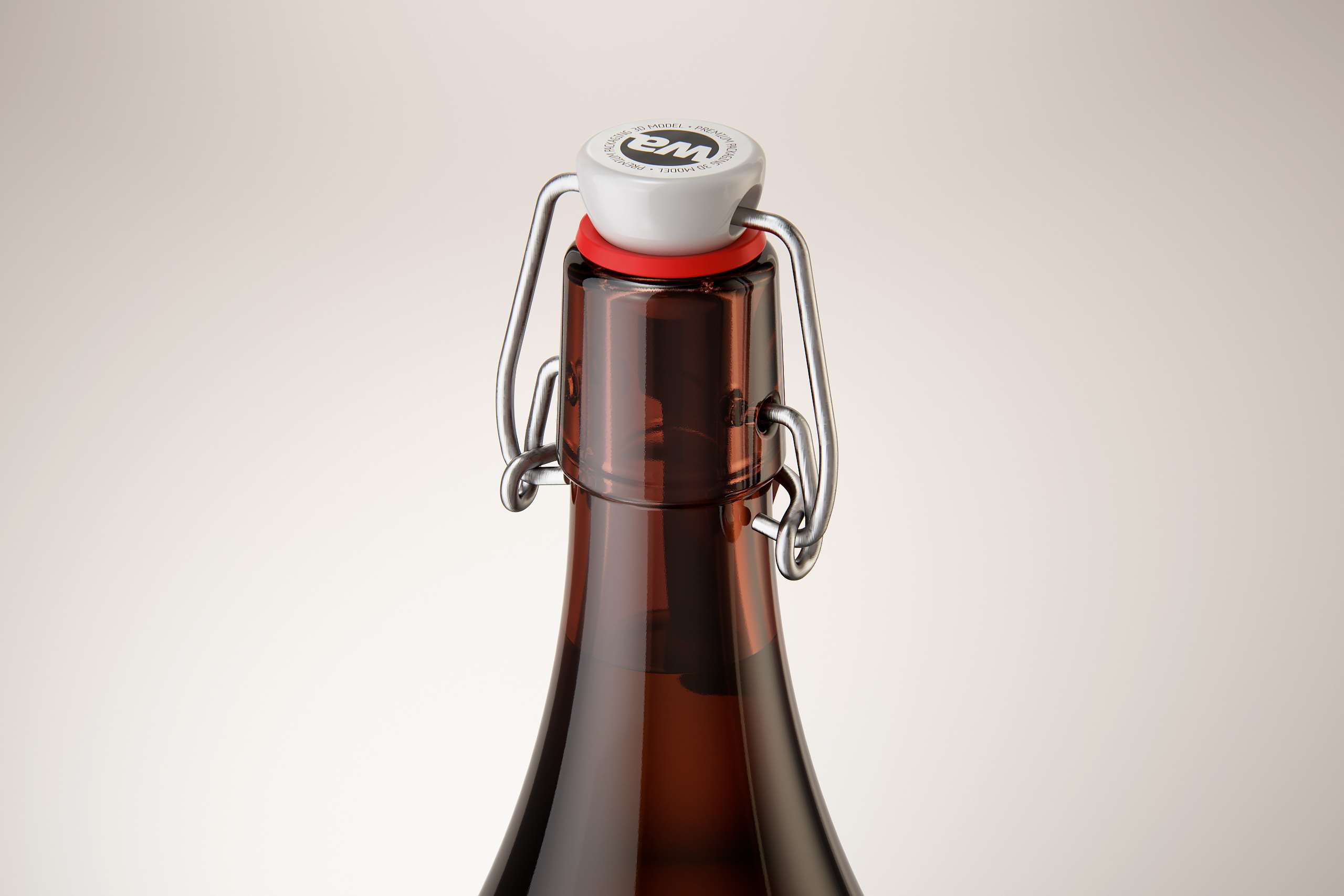 Beer glass bottle 500ml 3d model with Swing Top closure