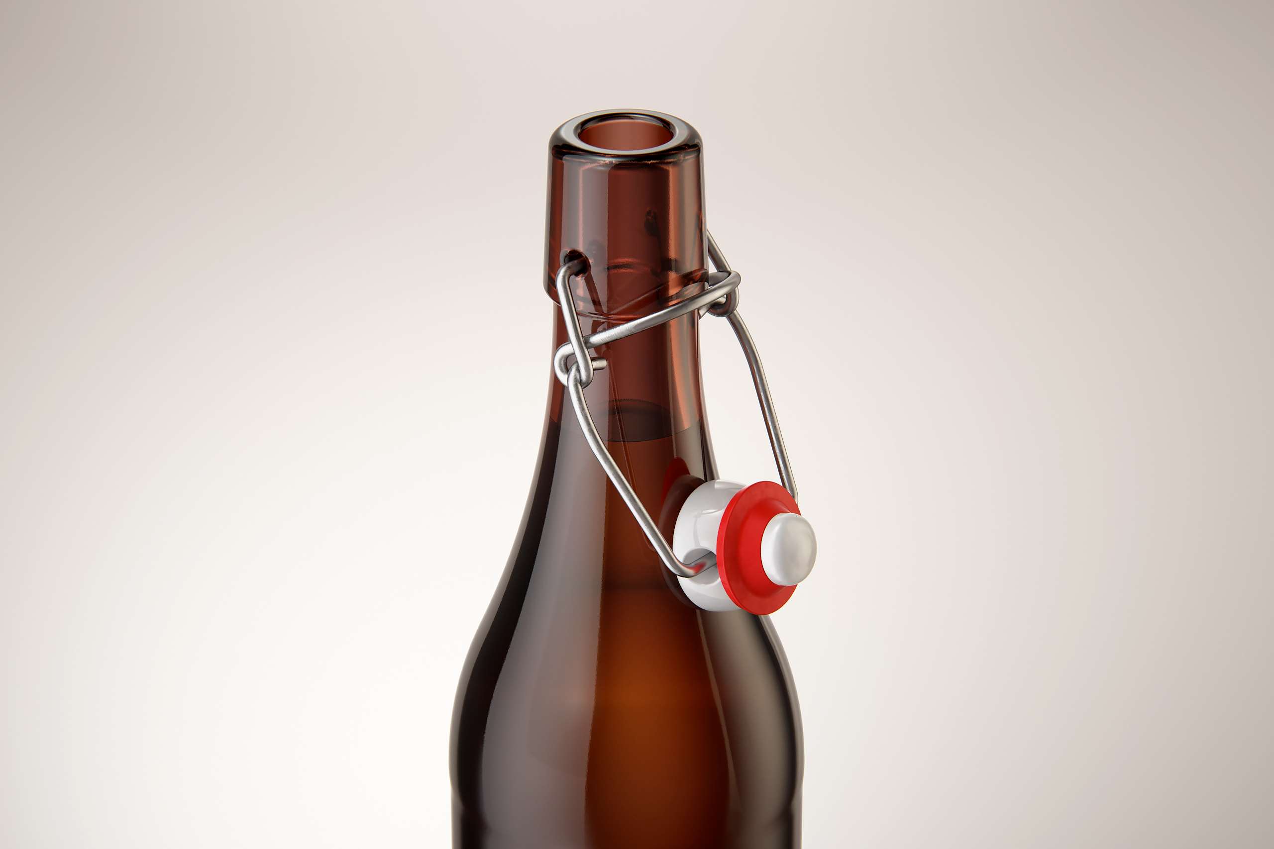 Beer glass bottle 500ml 3d model with Swing Top closure
