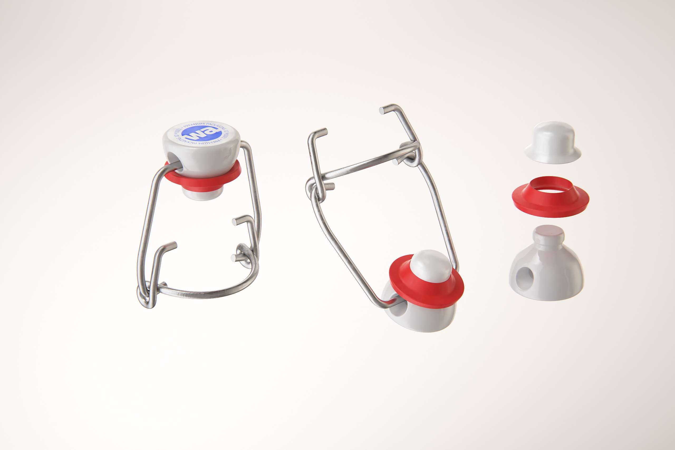 Beer glass bottle 500ml 3d model with Swing Top closure