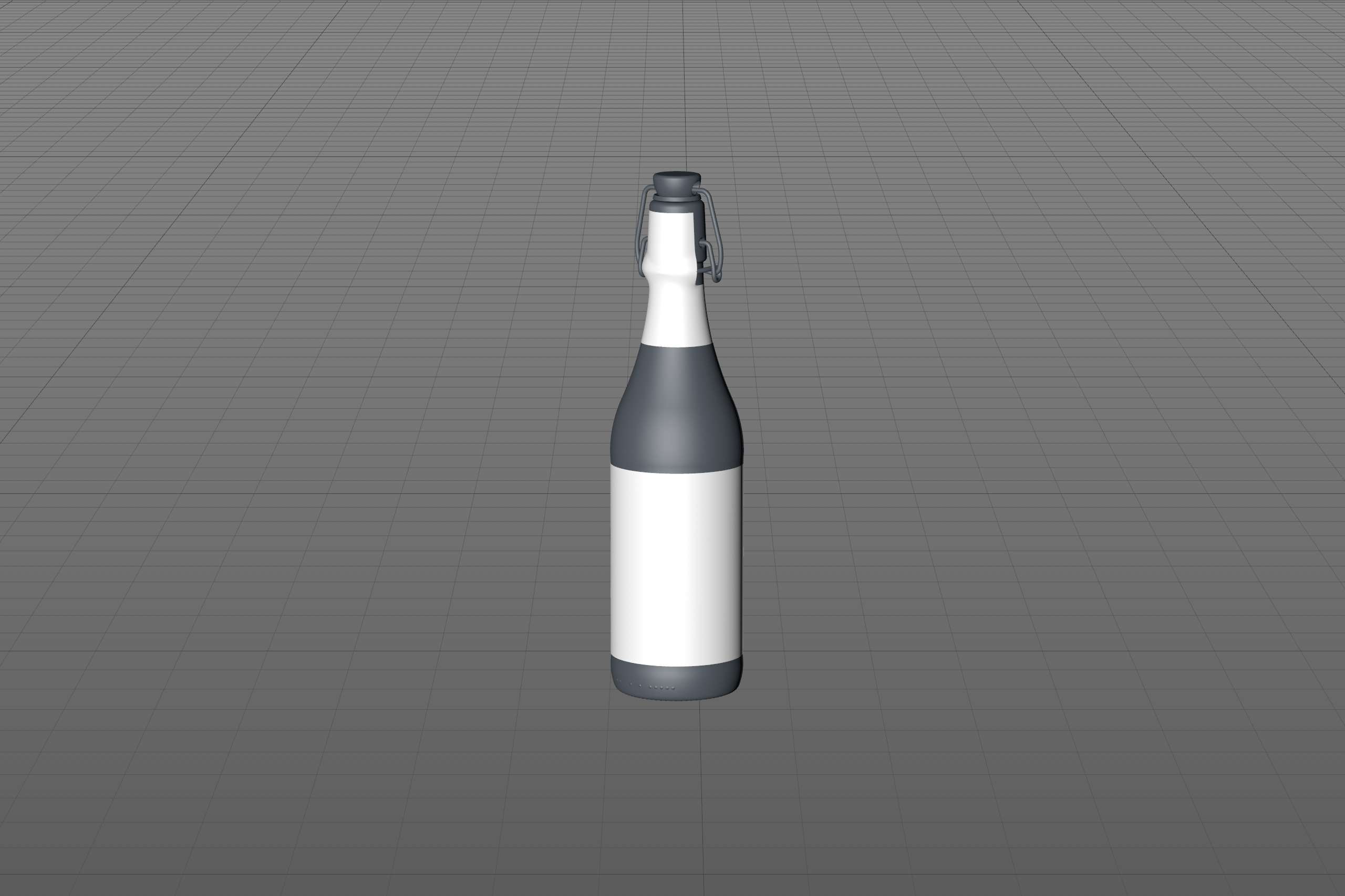 Beer glass bottle 500ml 3d model with Swing Top closure