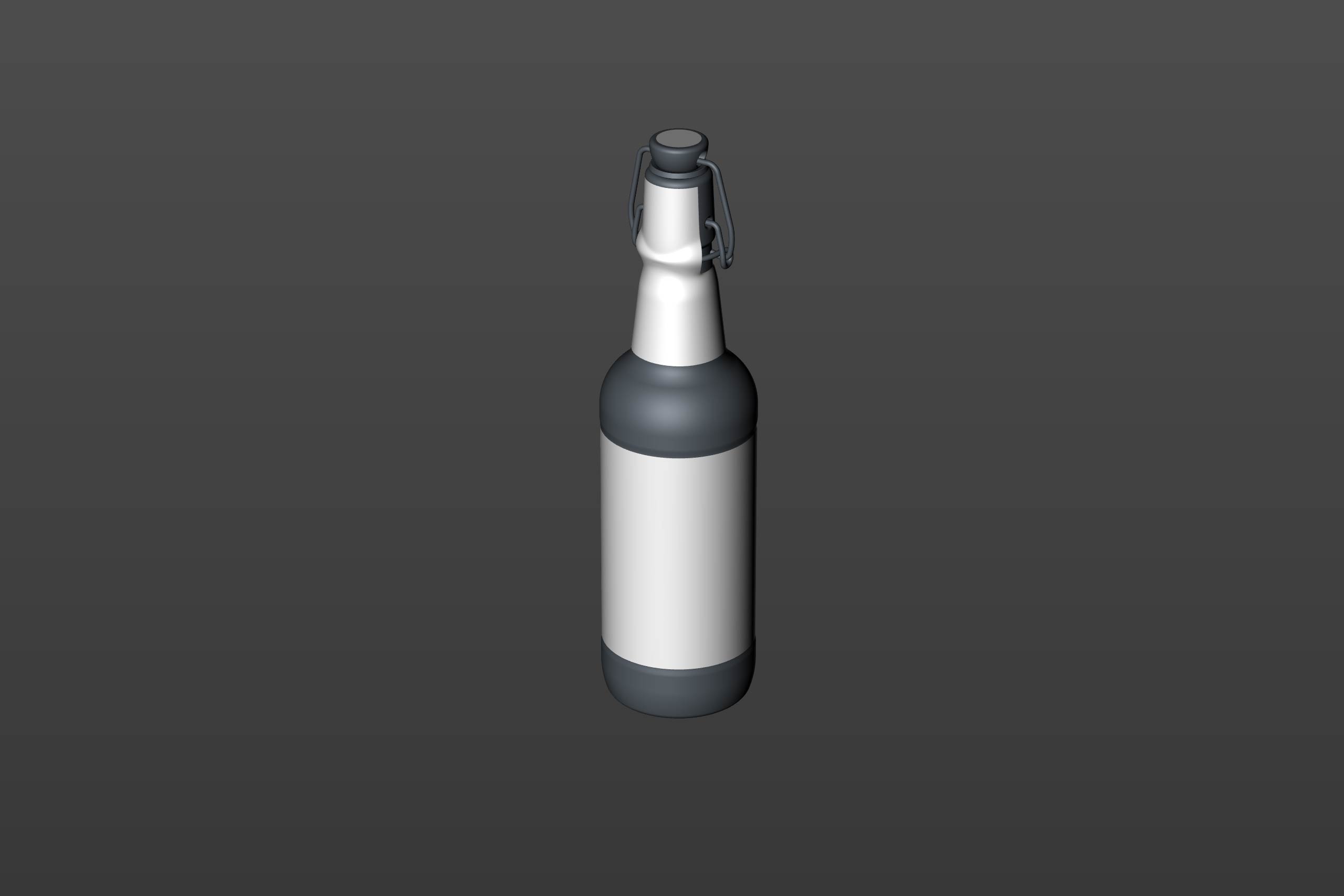 Beer glass bottle 500ml with Swing Top closure packaging 3D model