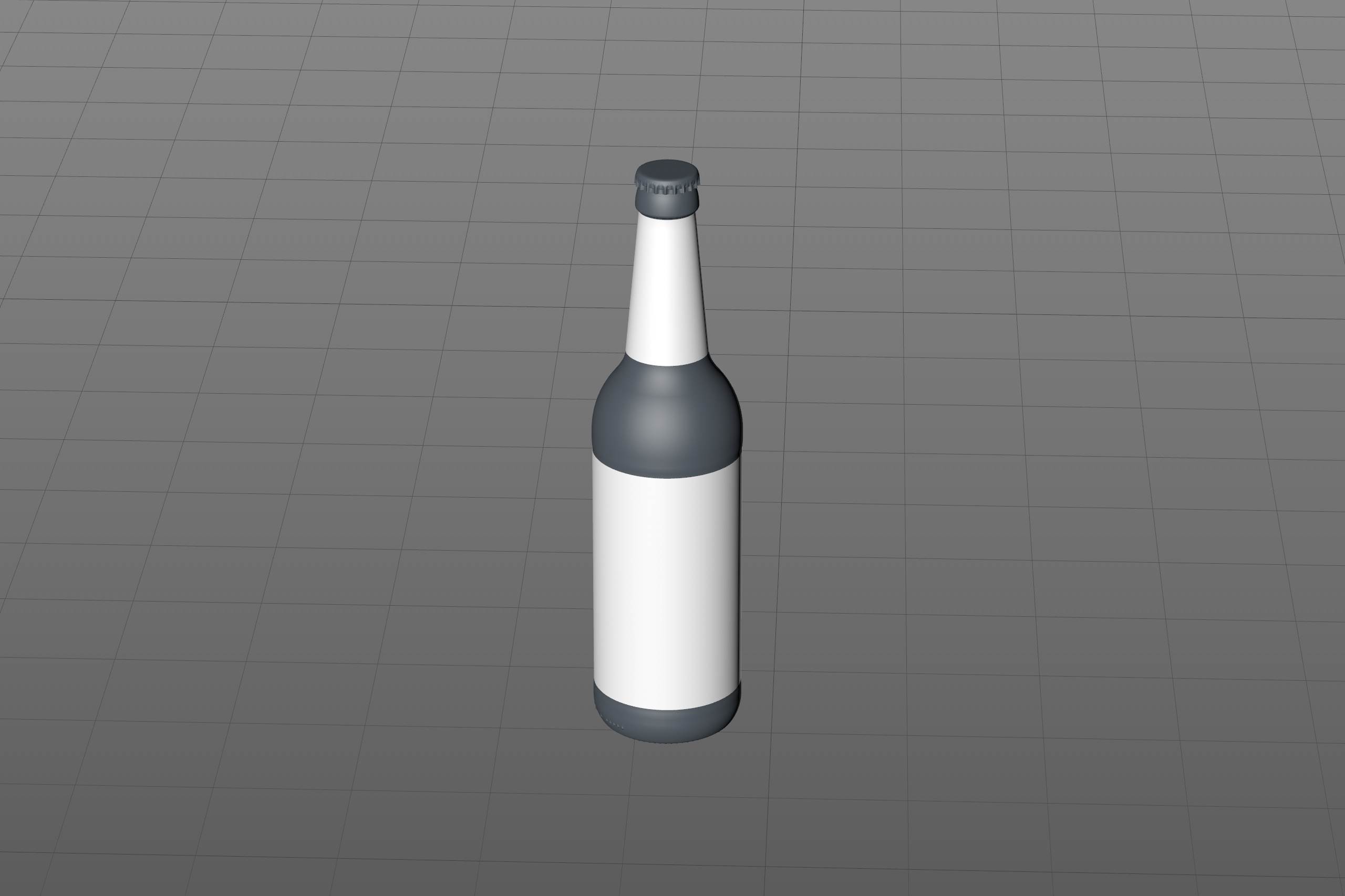 Packaging 3D model of a Beer Brown Glass Bottle 500ml (long neck) with Crown cork and label