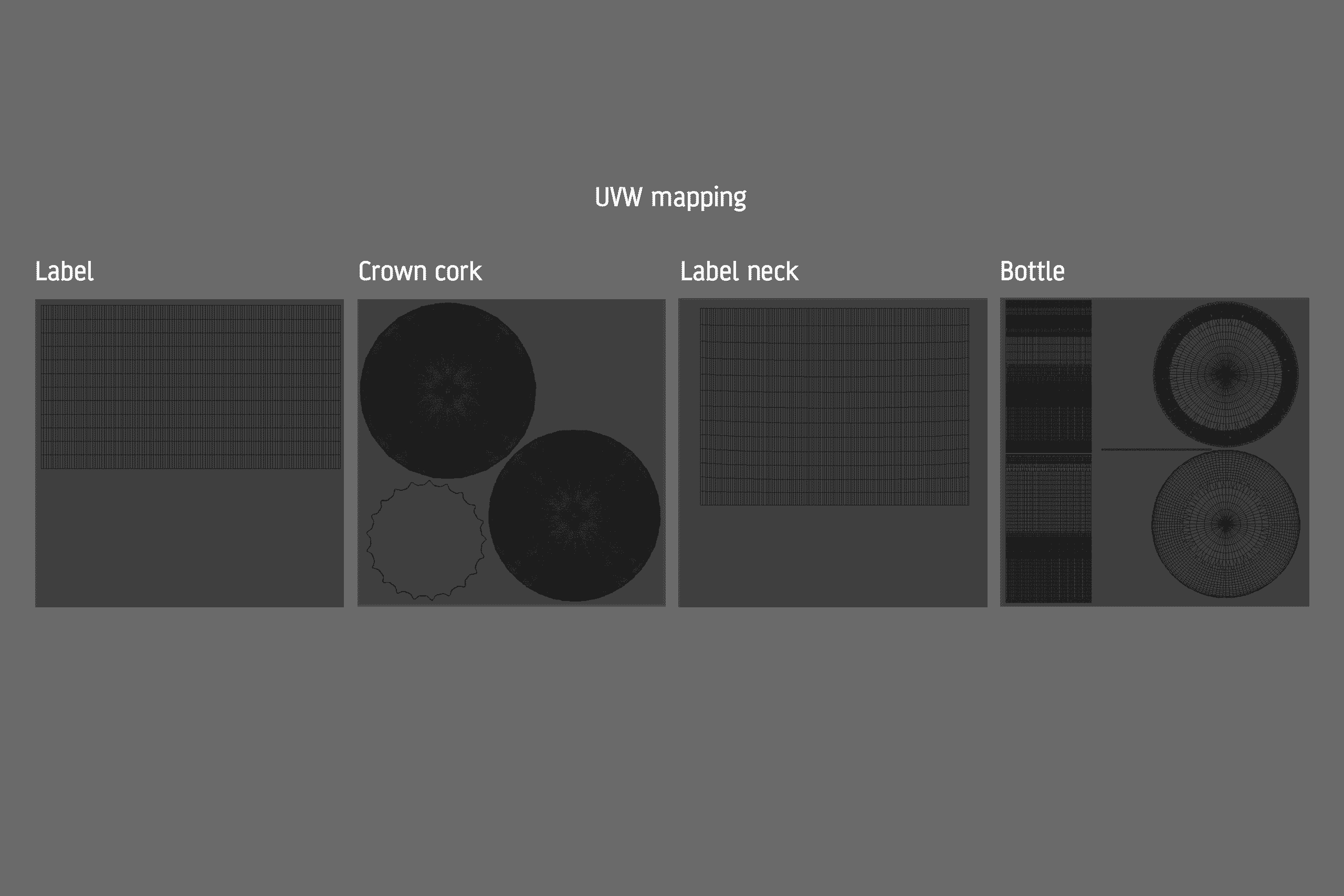 Packaging 3D model of a Beer Brown Glass Bottle 500ml (long neck) with Crown cork and label