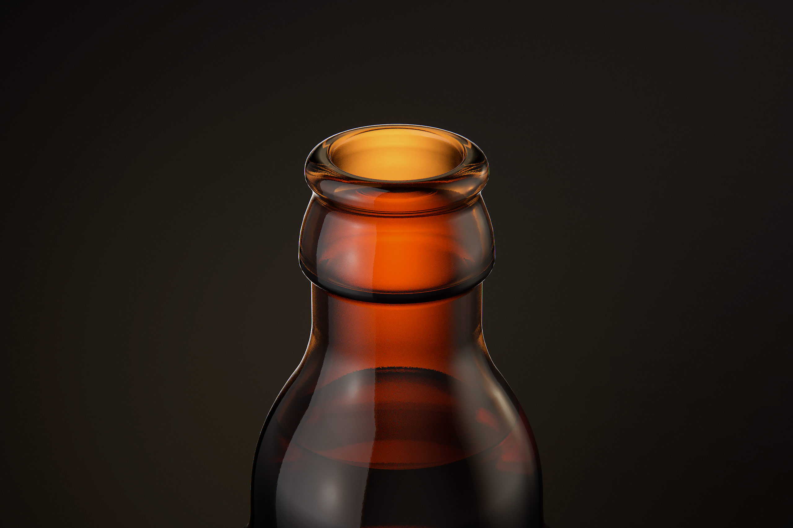 STEINIE Beer Glass Bottle 500ml 3d model with crown cork and labels