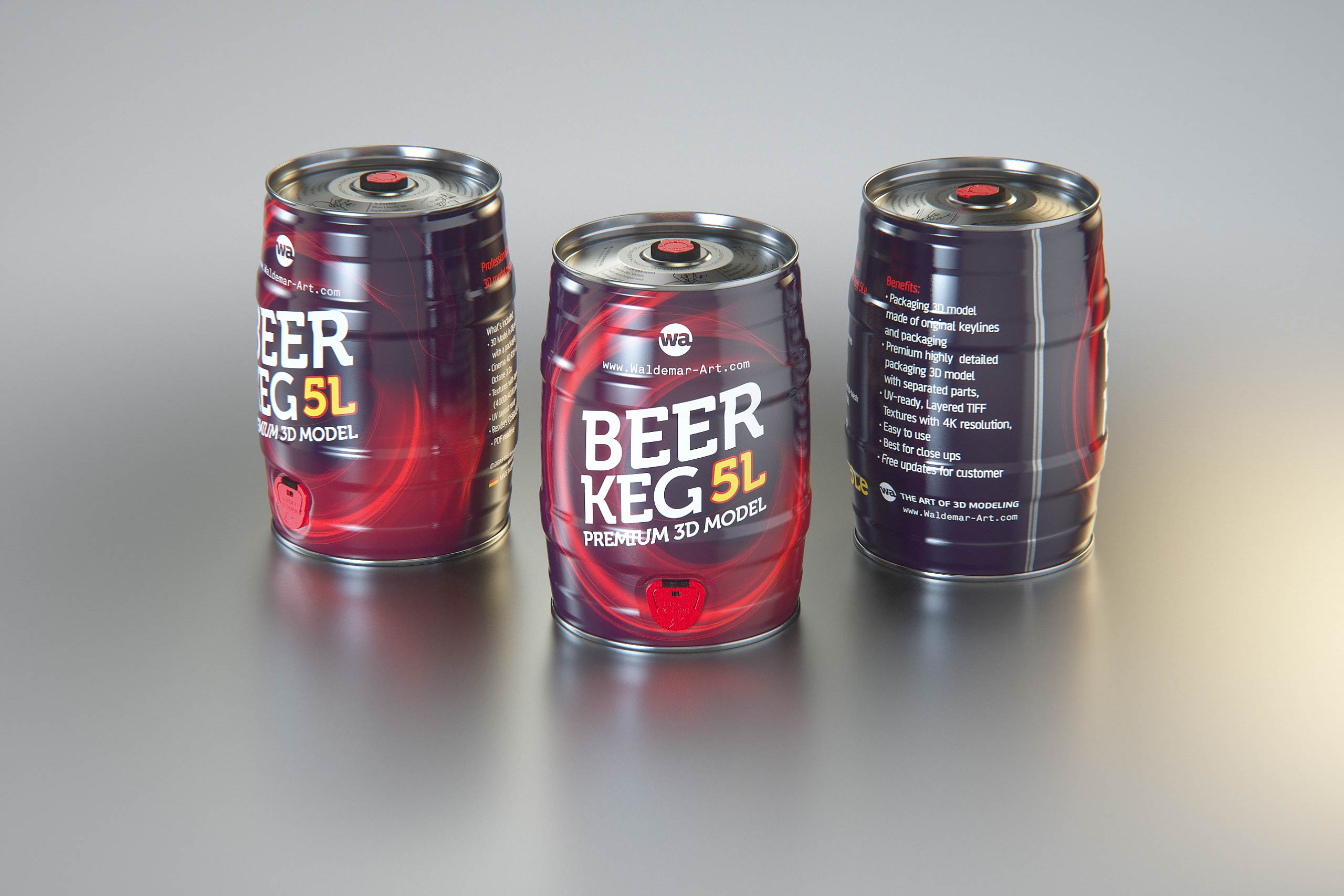 Beer Metal KEG 5L (5000ml) 3D model