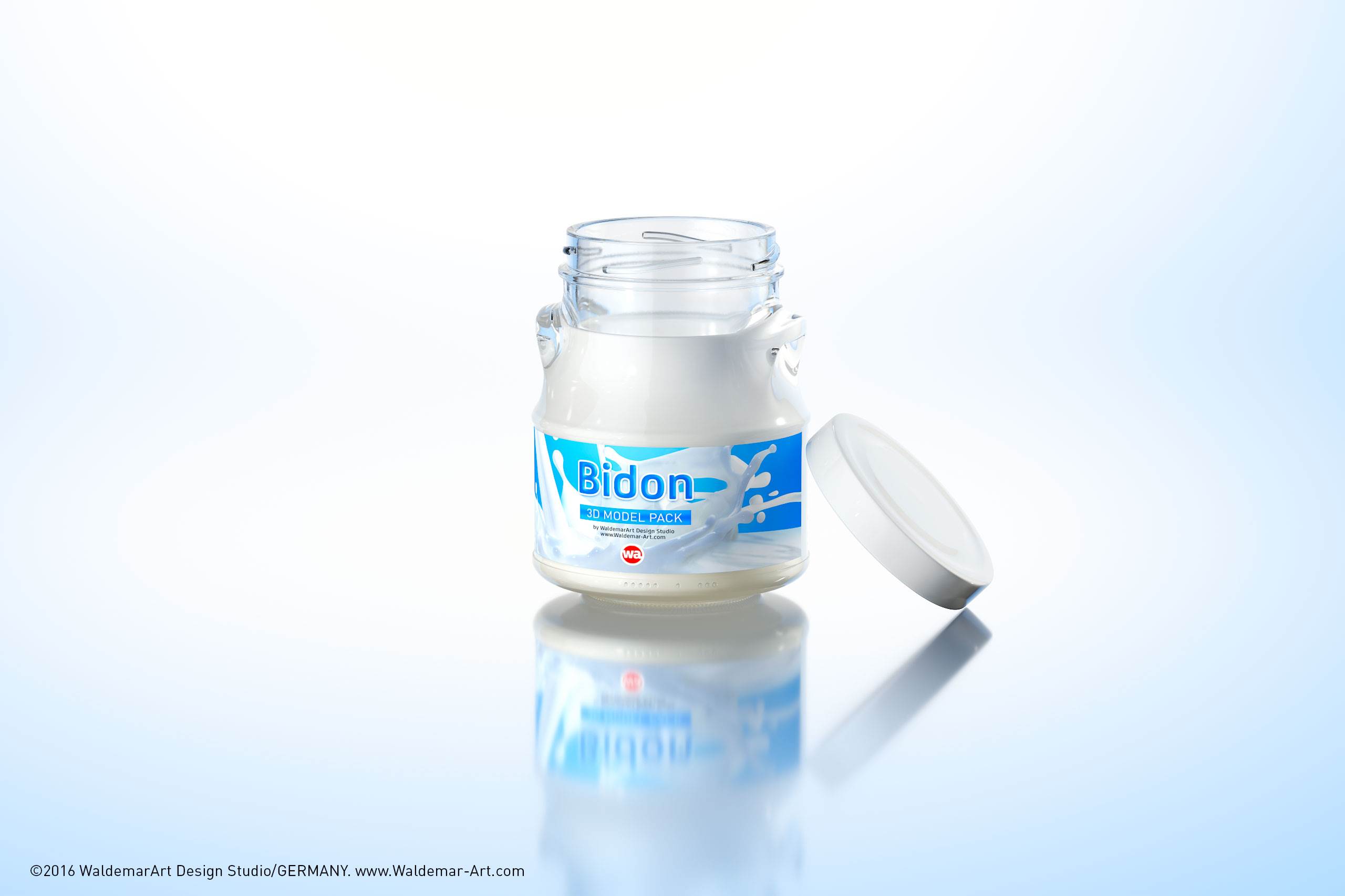 BIDON -  packaging 3D model of jars for dairy products
