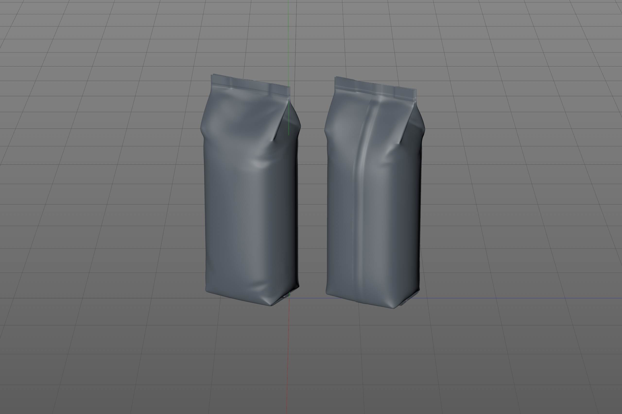 BIO Coffee Plastic Bag (1000gr) 1Kg packaging 3D model