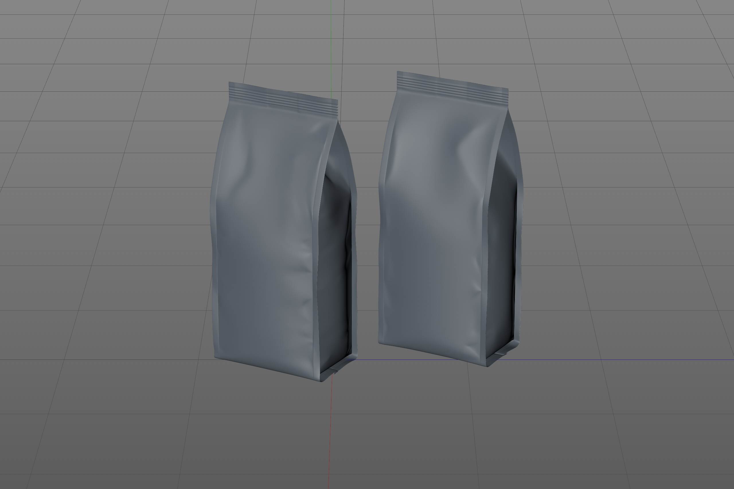 Bio Coffee beans Plastic Bag 250g packaging 3d model