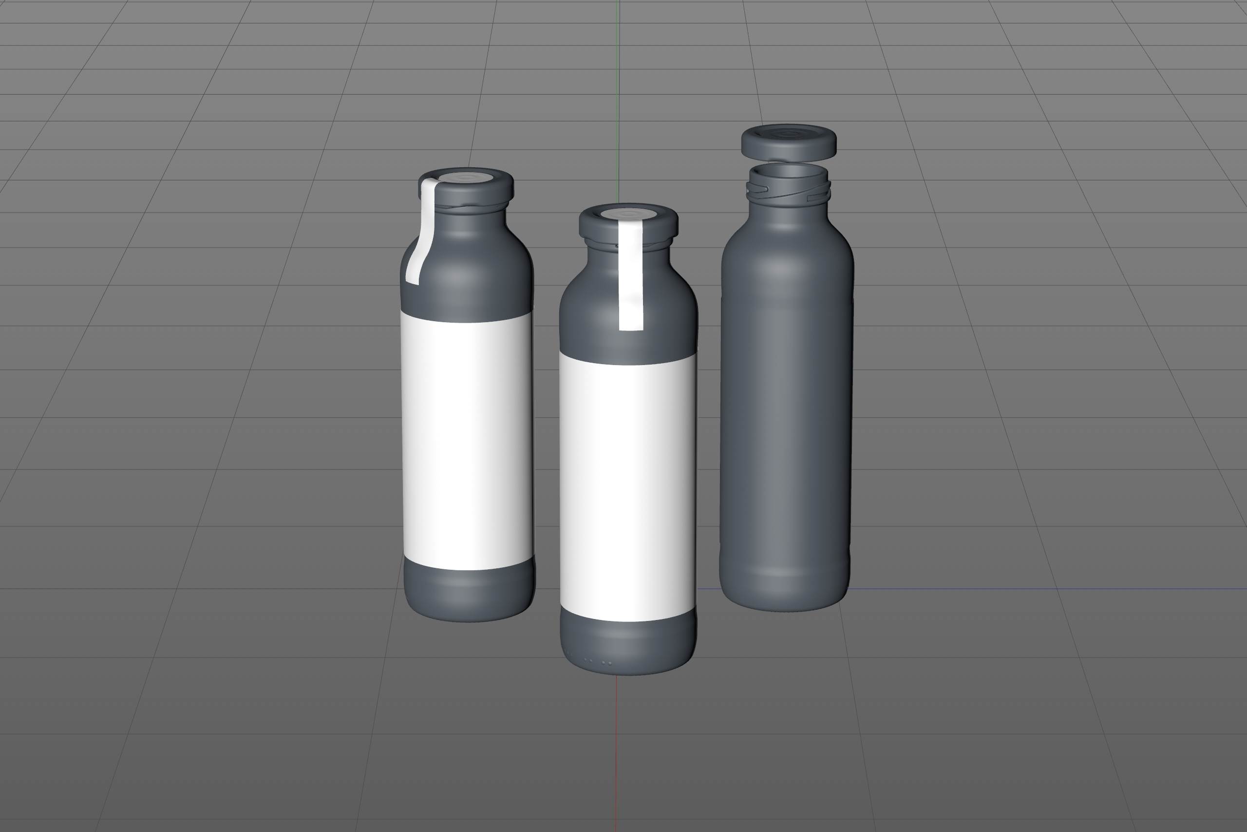Packaging 3D model of Bio Lemonade Glass Bottle 330ml