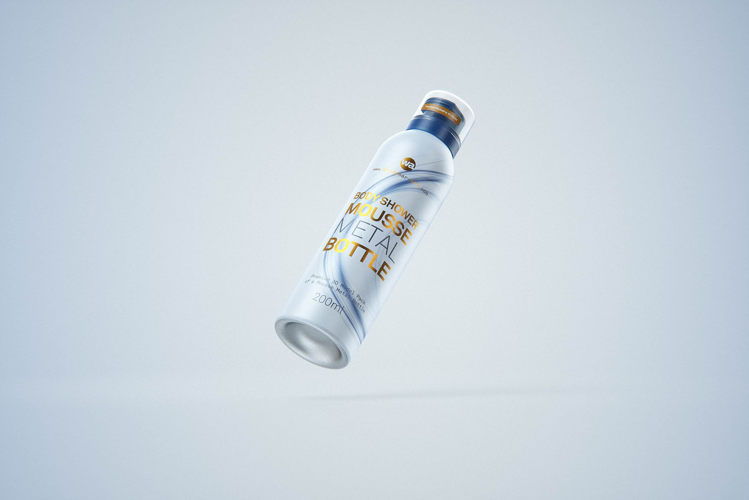 Body Wash/Shower Mousse 200ml metal bottle packaging 3D model