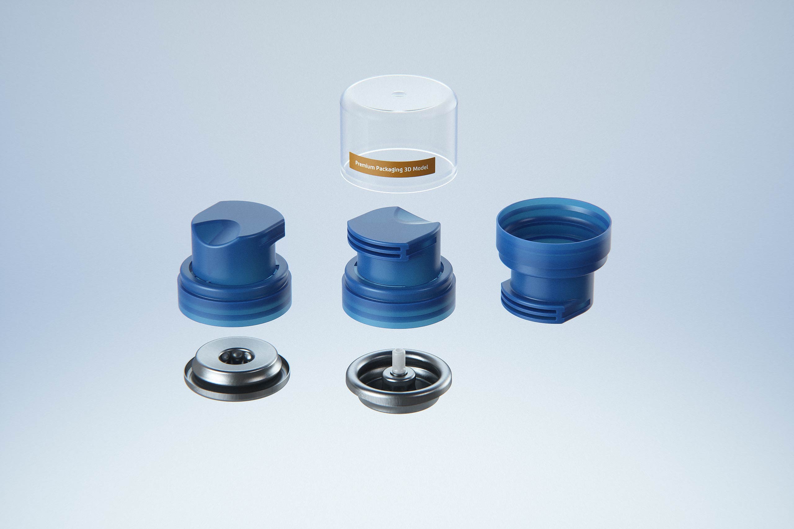 Body Wash/Shower Mousse 200ml metal bottle packaging 3D model