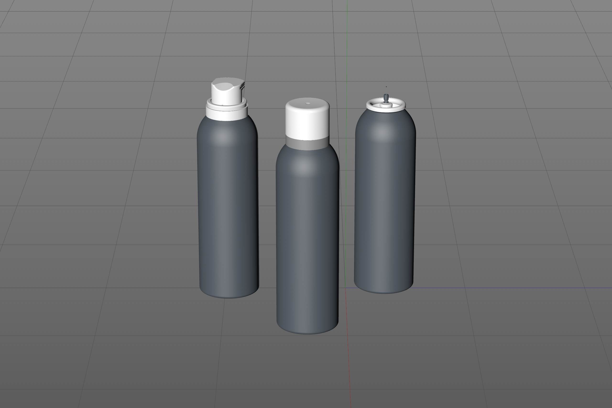 Body Wash/Shower Mousse 200ml metal bottle packaging 3D model